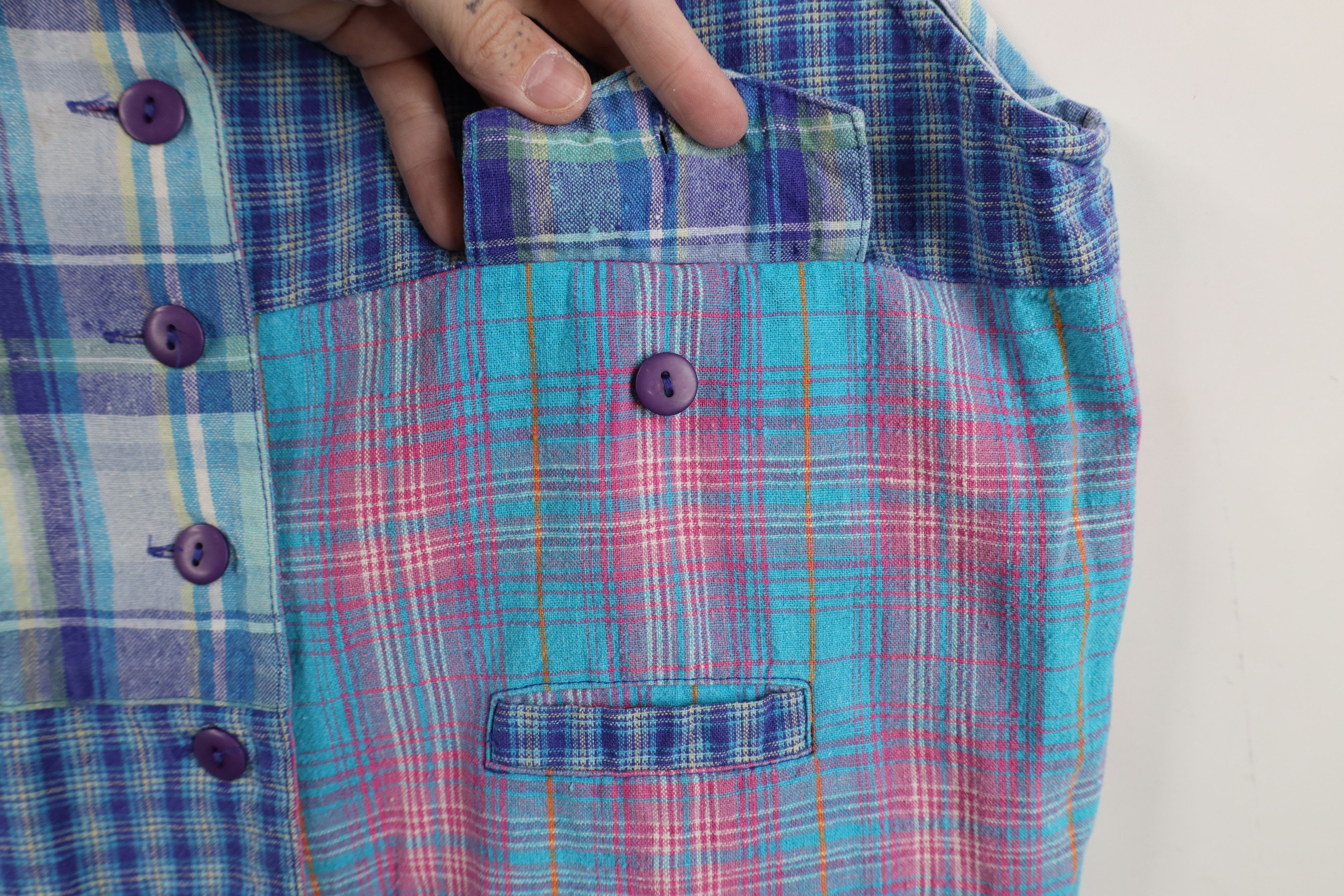 Vintage Vintage 90s Streetwear Linen Blend Tie Back Vest Jacket Size L / US 10 / IT 46 - 6 Thumbnail