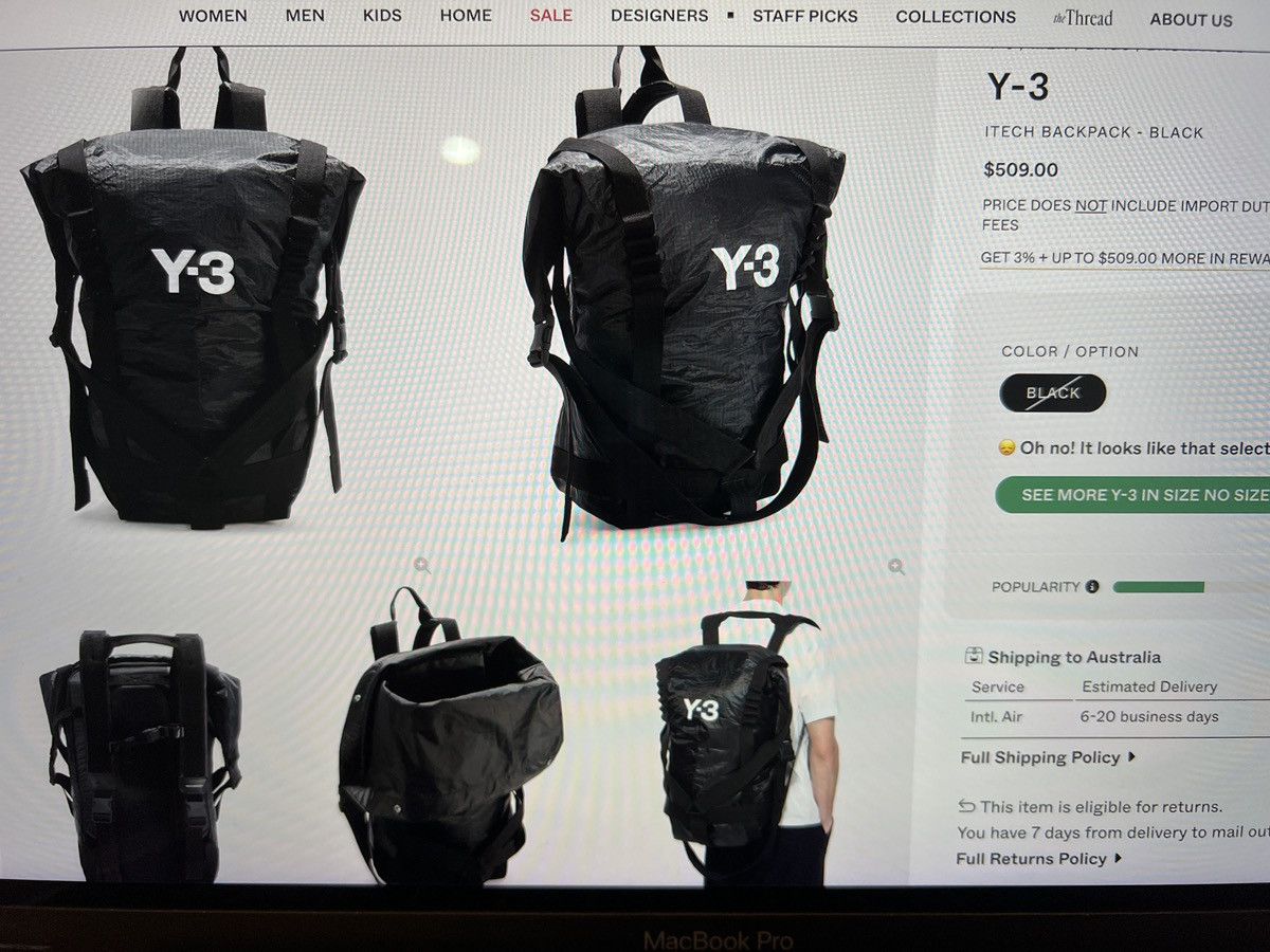 Y-3 Y-3 itech backpack black Size ONE SIZE - 1 Thumbnail