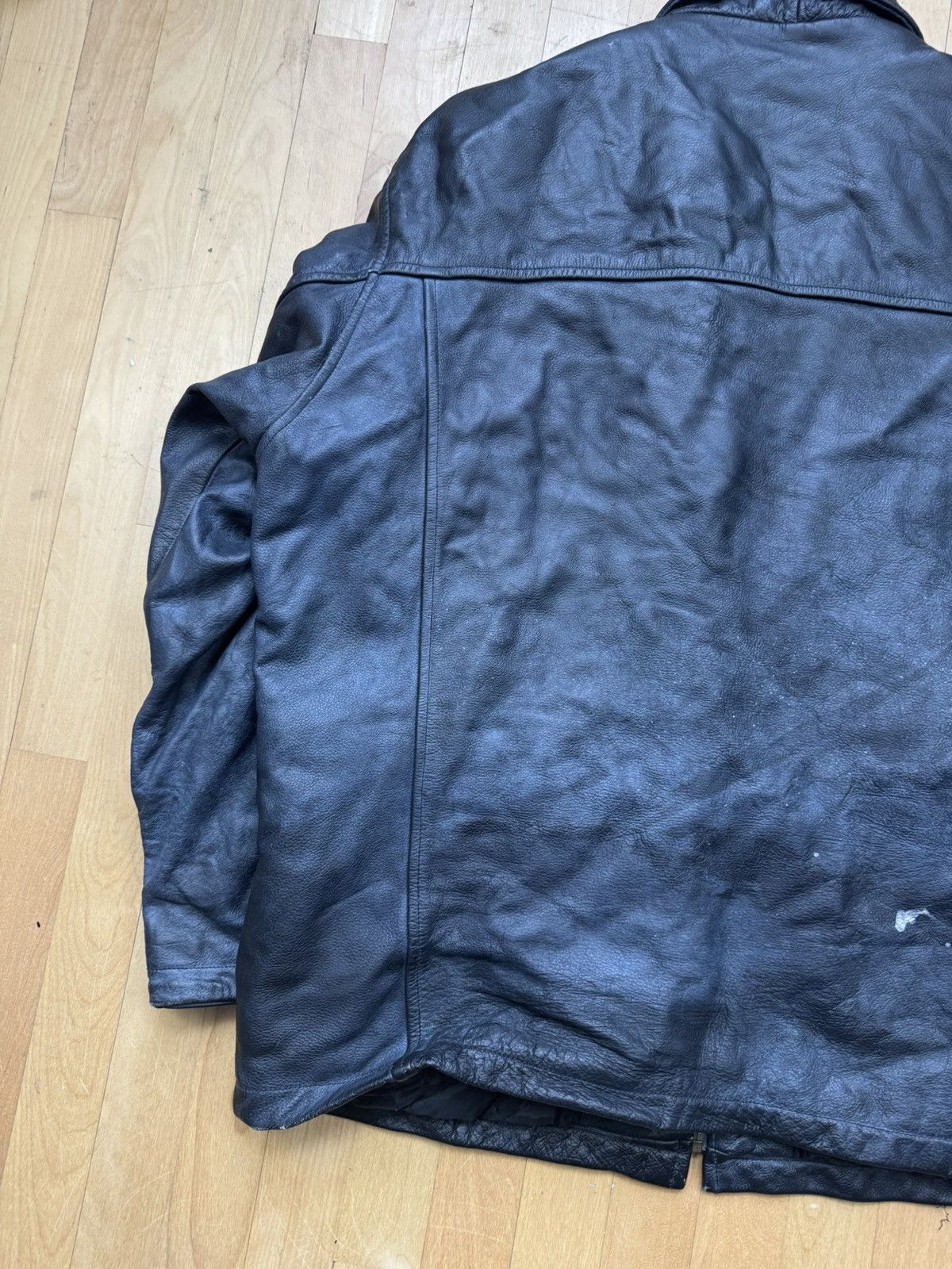 Vintage Vintage Leather Bomber Jacket Racing Moto Schott Style 90s Size US L / EU 52-54 / 3 - 7 Thumbnail