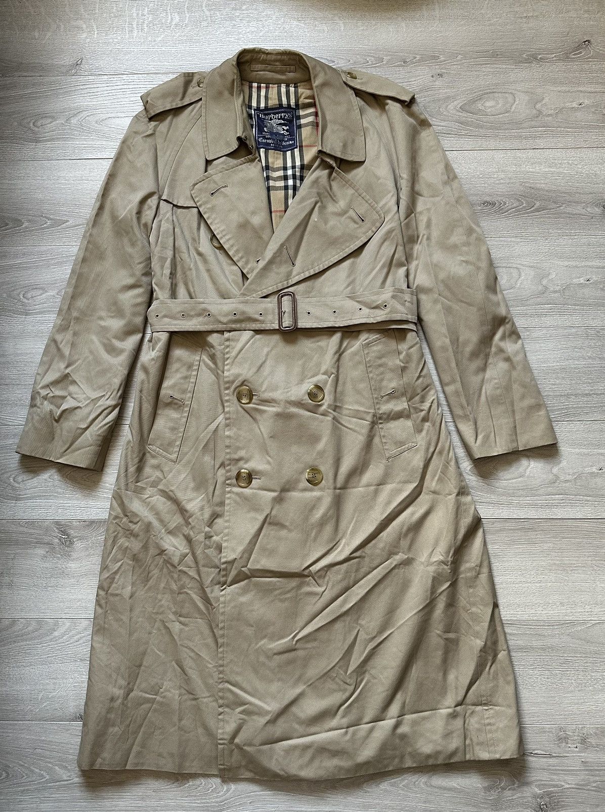 image of Burberry’S Nova Check Vintage Doubleside Trench Coat Size:50 in Beige, Men's (Size Medium)