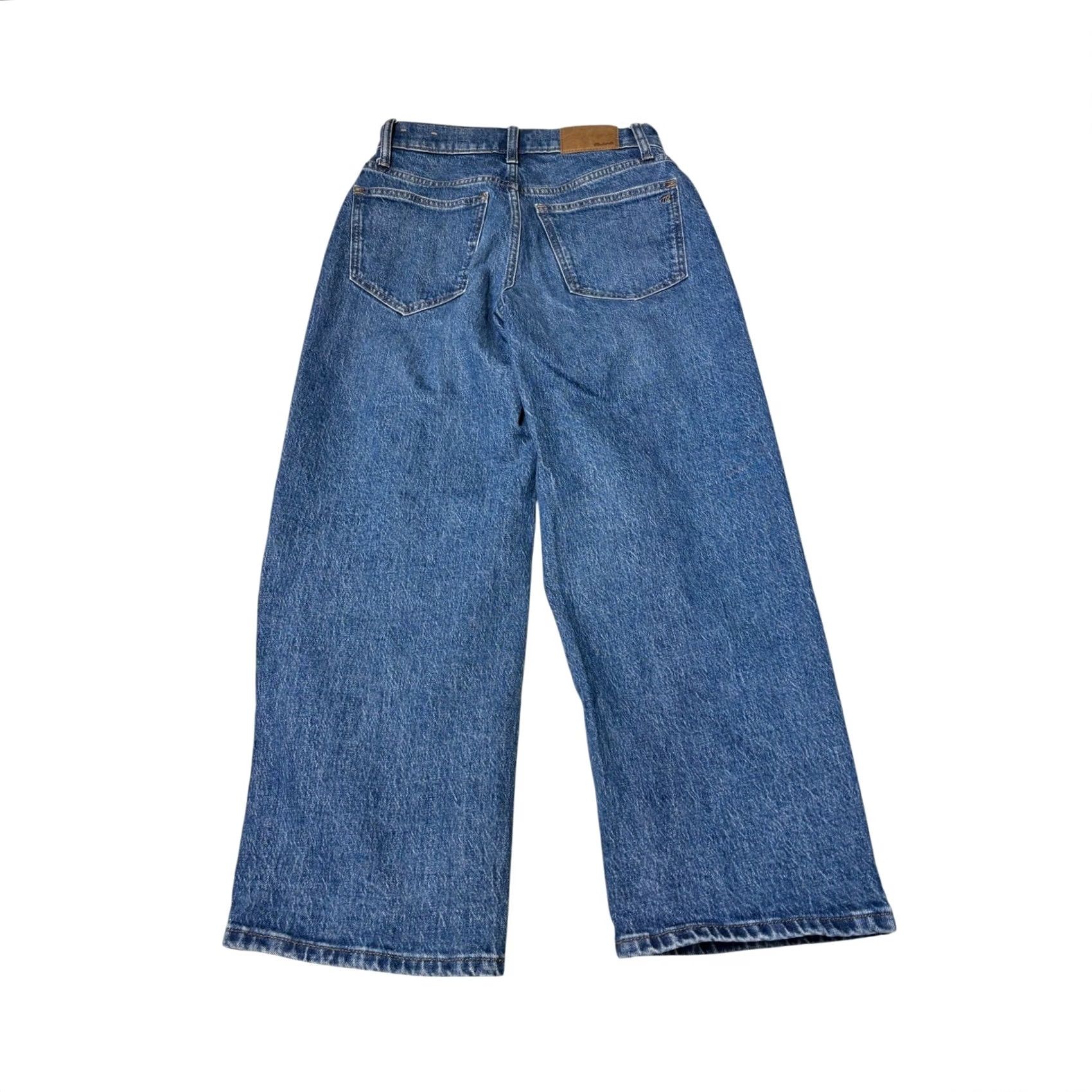 Madewell VINTAGE Madewell The Perfect Vintage Wide-Leg Crop Jean Blue Womens 24P W26 L24 Jeans Regular High-Rise 5-Pocket Cotton Blend Stretch Denim Size 42" / US 20 - 6 Thumbnail