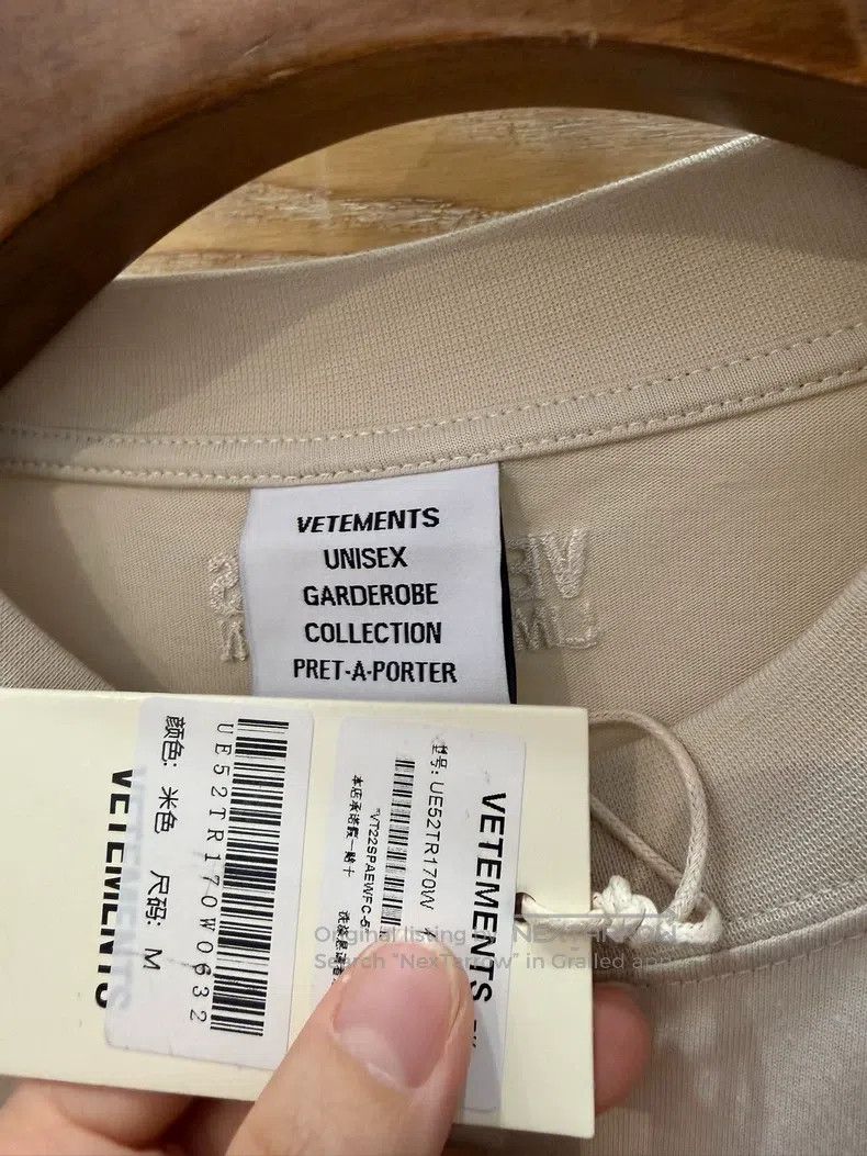 Vetements VETEMENTS Beige Men's Short Sleeve T-Shirt Size US M / EU 48-50 / 2 - 3 Thumbnail