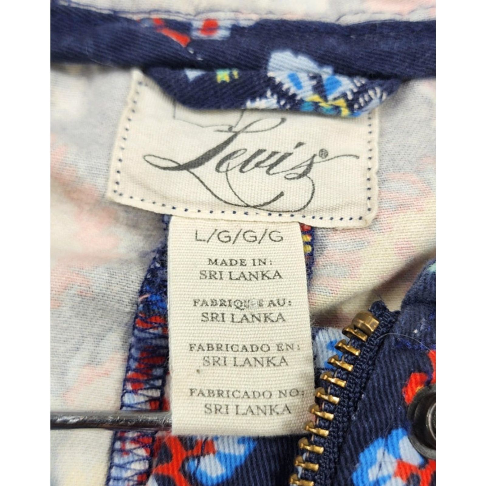 Levi's VINTAGE Levis Jacket Womens Large Blue Paisley Floral Hooded Utility Zip Front Size L / US 10 / IT 46 - 4 Thumbnail
