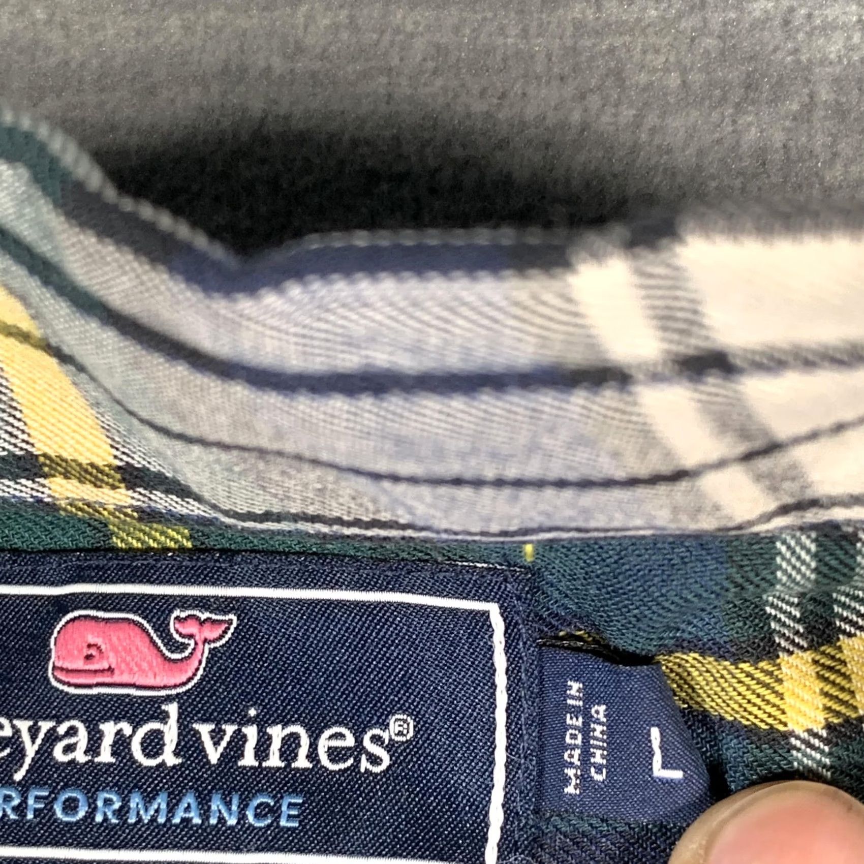 Vineyard Vines Vineyard Vines Shirt Mens Large Blue Green Plaid Crosby Slim Fit Button-Down Collar Size US L / EU 52-54 / 3 - 6 Thumbnail