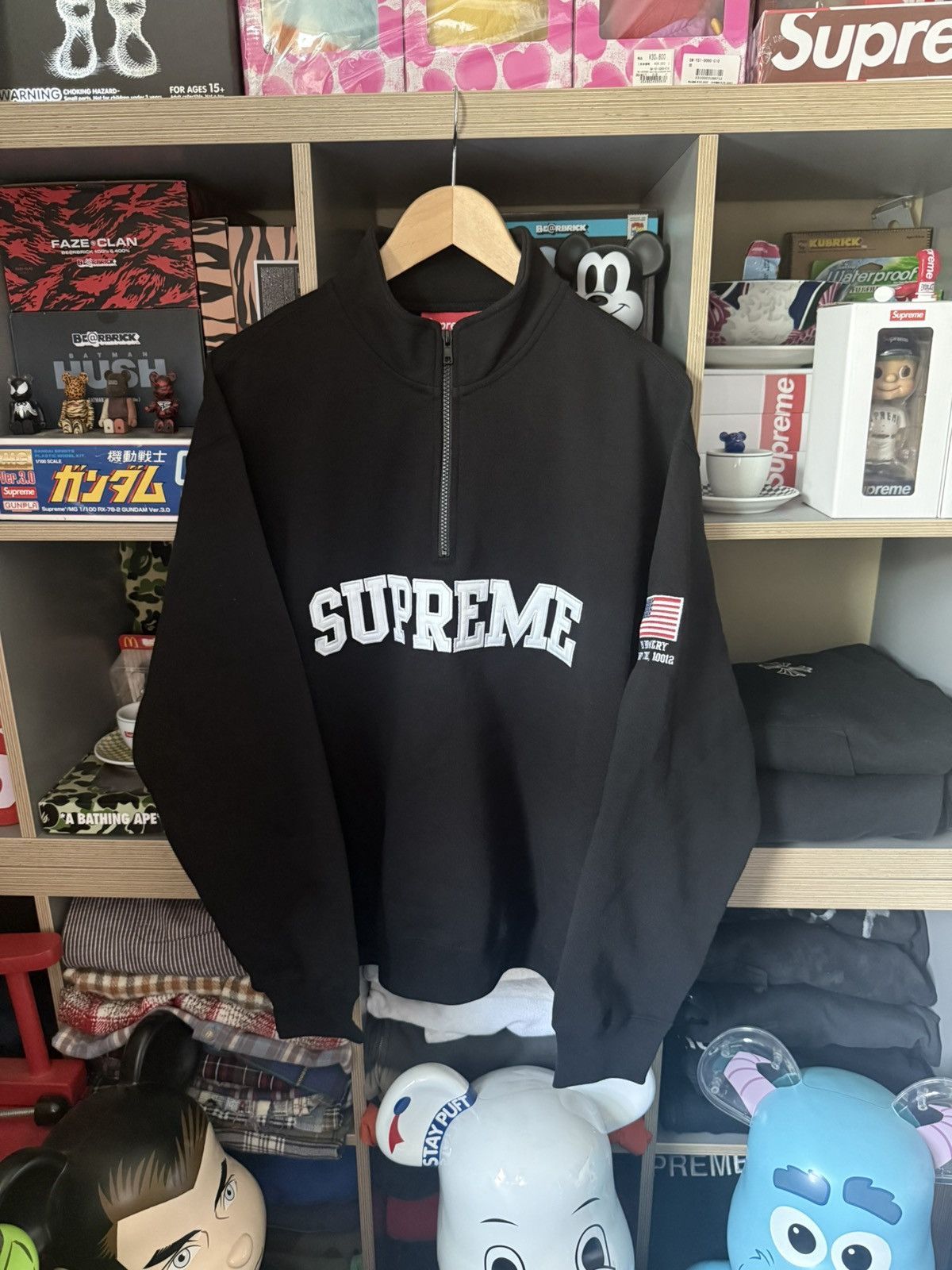 Supreme Supreme Shop Flag Half Zip Pullover Black NY (Size XL