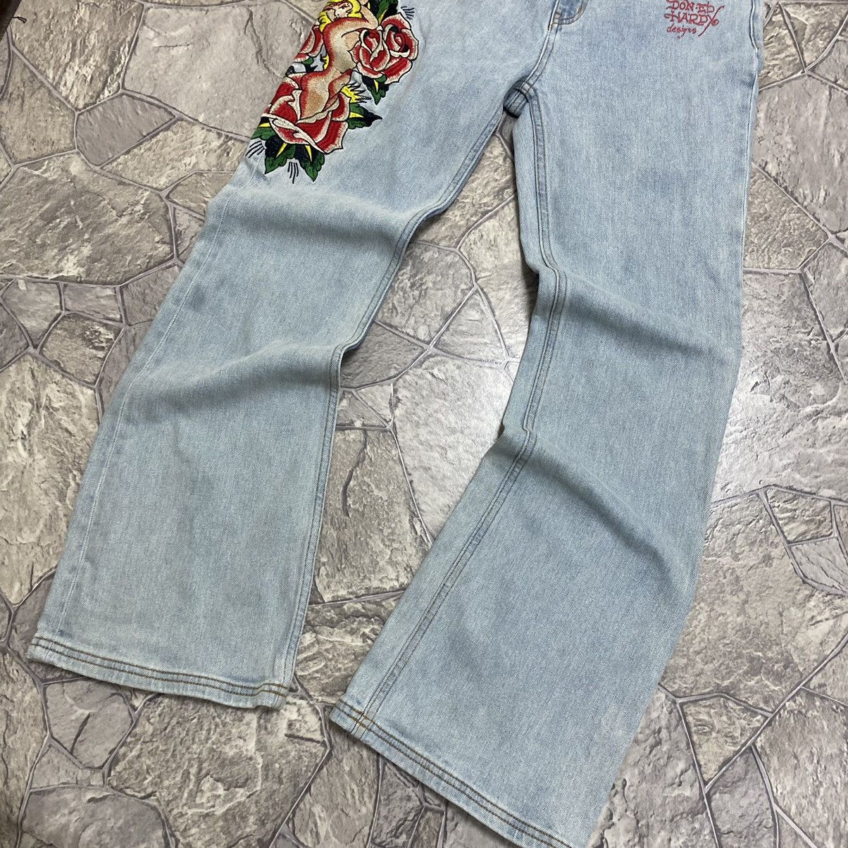 Ed Hardy Vintage Ed Hardy Jeans Y2K Flared Jeans Size 31" - 2 Thumbnail