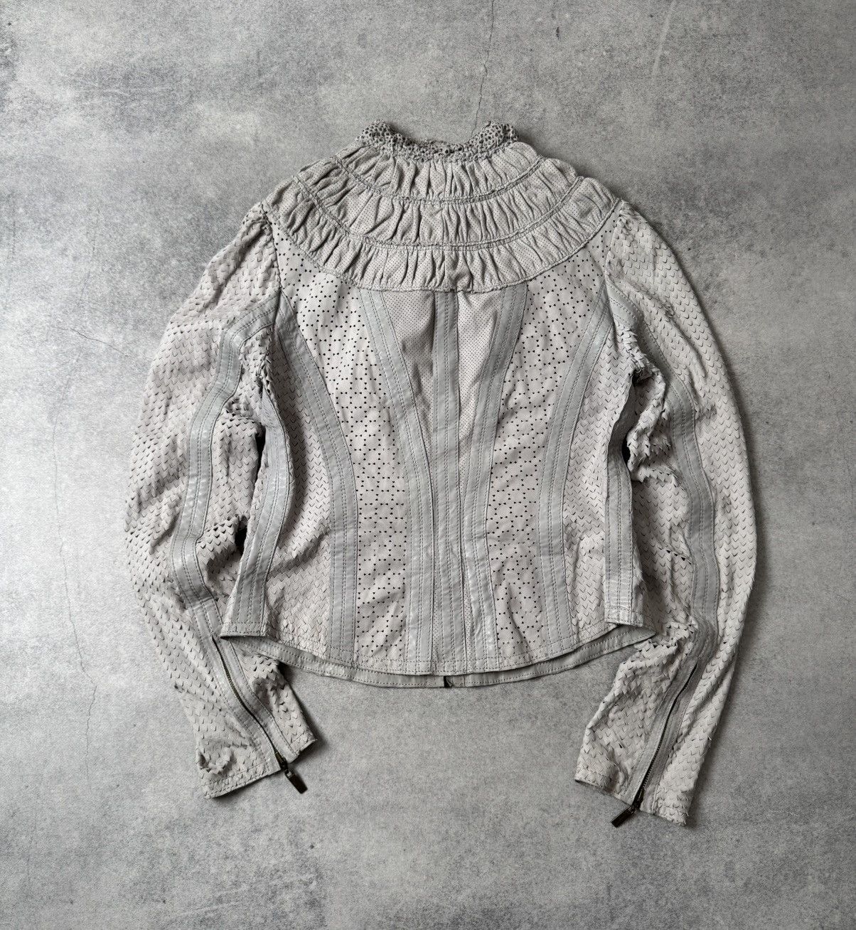Just Cavalli Just Cavalli Archive Leather Ruffled Scale jacket Y2K 00s Size M / US 6-8 / IT 42-44 - 2 Thumbnail