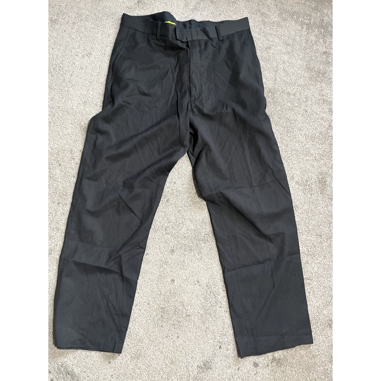 Kenneth Cole KENNETH COLE Reaction Flat Front Pants 33x30 Black Solid Dress Pants Men Size US 33 - 2 Thumbnail