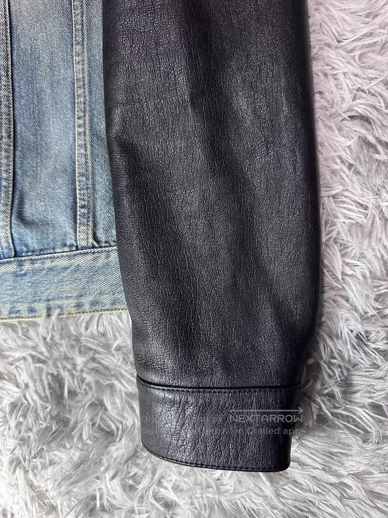 Saint Laurent Paris Saint Laurent Paris Leather Sleeve Denim Jacket i Size US S / EU 44-46 / 1 - 4 Thumbnail