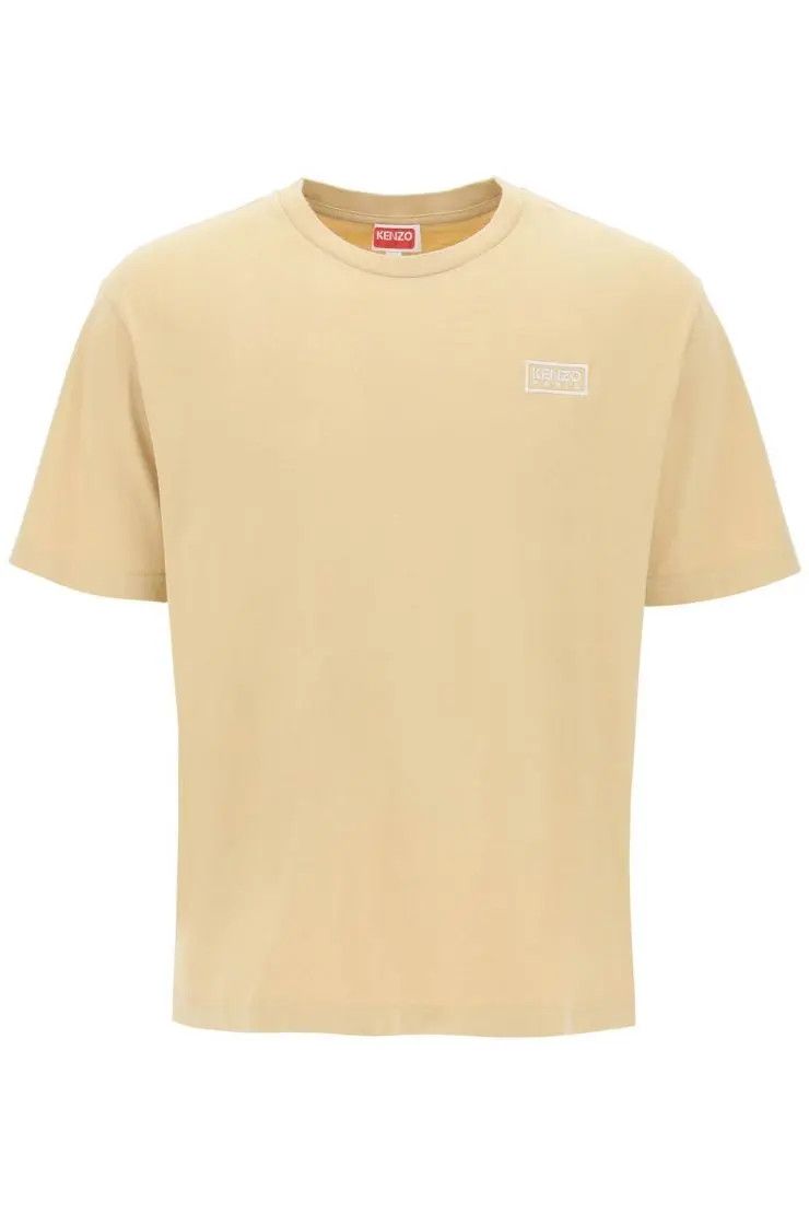 image of Kenzo O1S22I1N0324 Logo T-Shirt In Beige, Men's (Size Small)