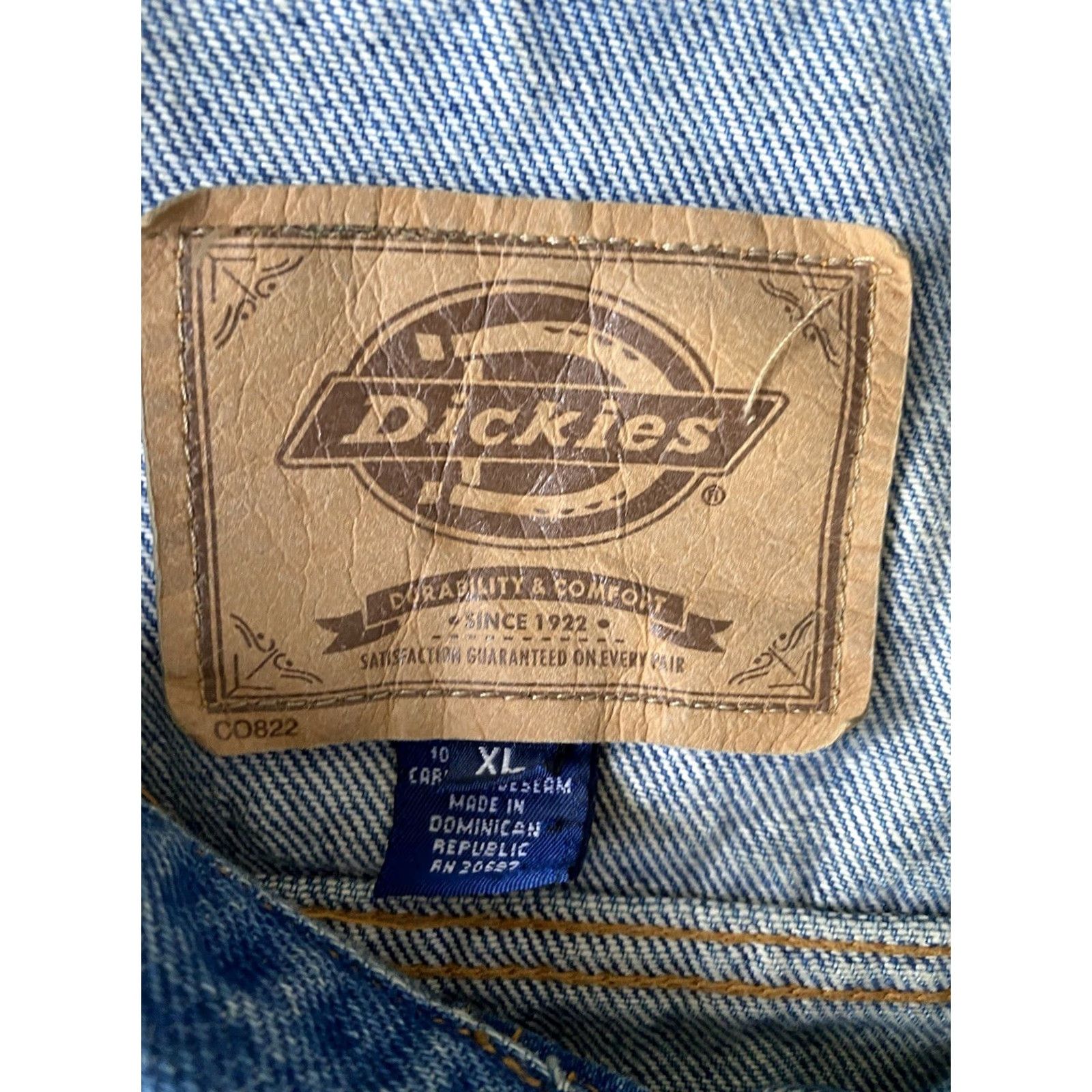 Dickies VINTAGE 90s DICKIES Trucker Work Denim Jean Jacket Men’s XL Light Wash Blue 80s 90s Classic Outerwear Workwear Mens Jacket Size US 36 / EU 52 - 2 Thumbnail