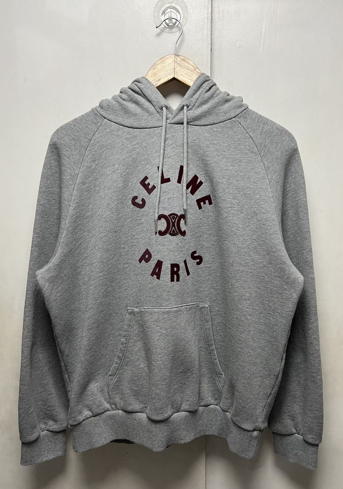 Celine Celine - Grey Triomphe Hoodie Size L / US 10 / IT 46 - 17 Thumbnail