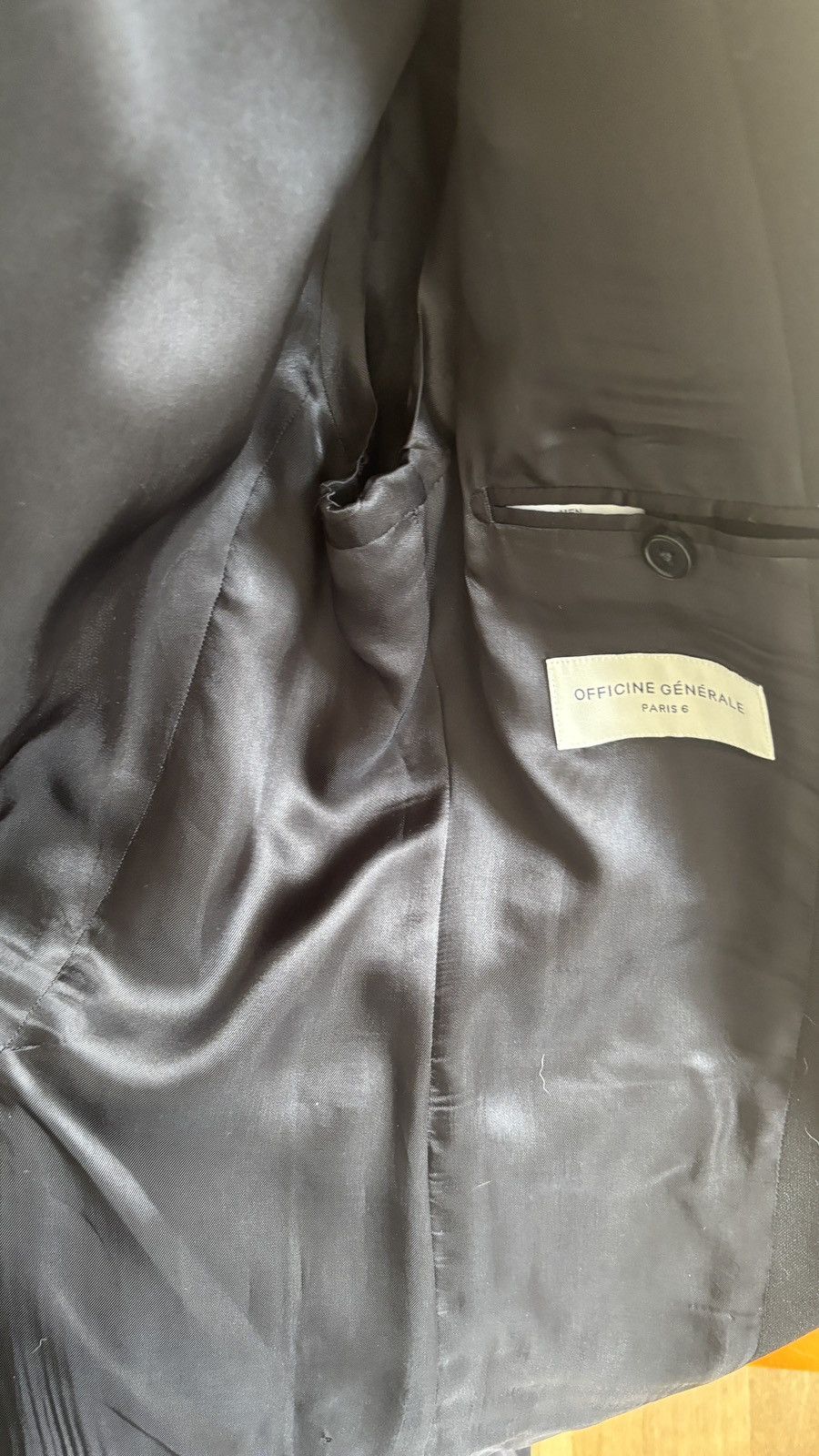 Officine Generale black 100% wool French blazer, never worn Size 38R - 7 Thumbnail