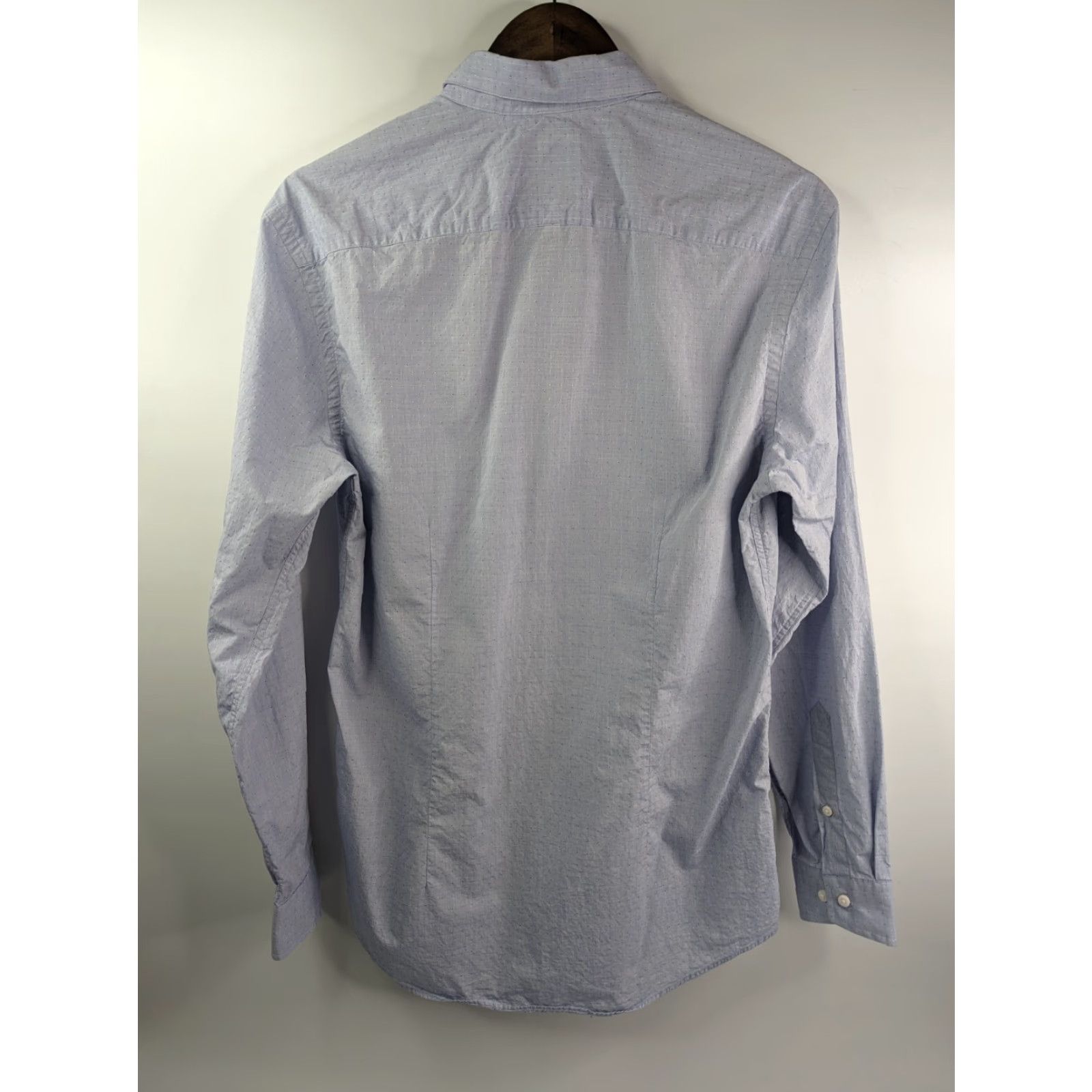 Ben Sherman Ben Sherman Dress Shirt Tailored Skinny Blue Dots Button-Down 15.5 39/40 Cotton Mens Regular Long Sleeve Collar-Down Spread Cuff Blue Size 15.5 Size 42R - 5 Thumbnail