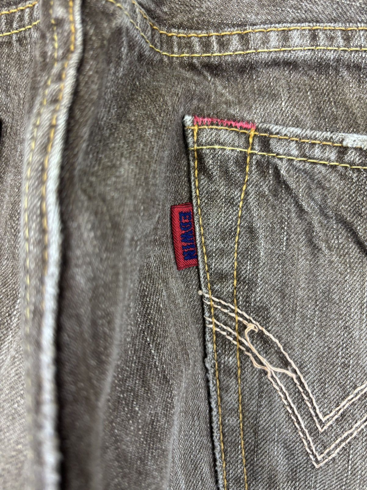 Edwin 💥Archival Fades💥Sick Edwin 503 Brown Denim K20 Size US 35 - 10 Thumbnail