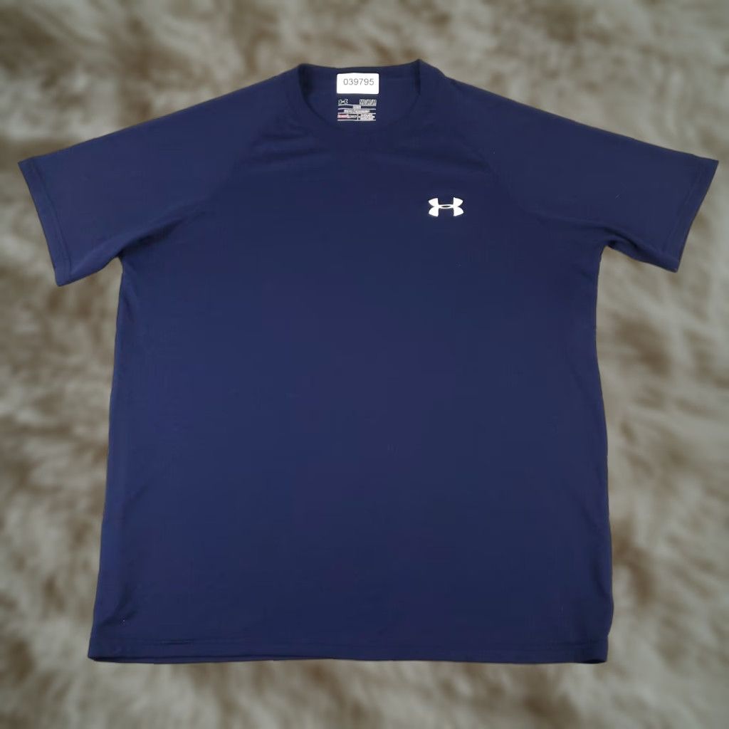 Under Armour Under Armour Shirt Mens M Blue Short Sleeve Pullover Activewear Logo Breathable Lightweight All Seasons Size US M / EU 48-50 / 2 - 1 Thumbnail