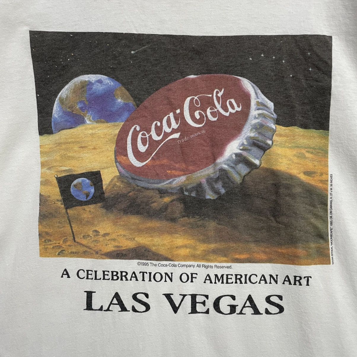 Coca Cola Vintage 90s Coca Cola Mark Stock Moonscape Art T-Shirt Size US L / EU 52-54 / 3 - 2 Thumbnail