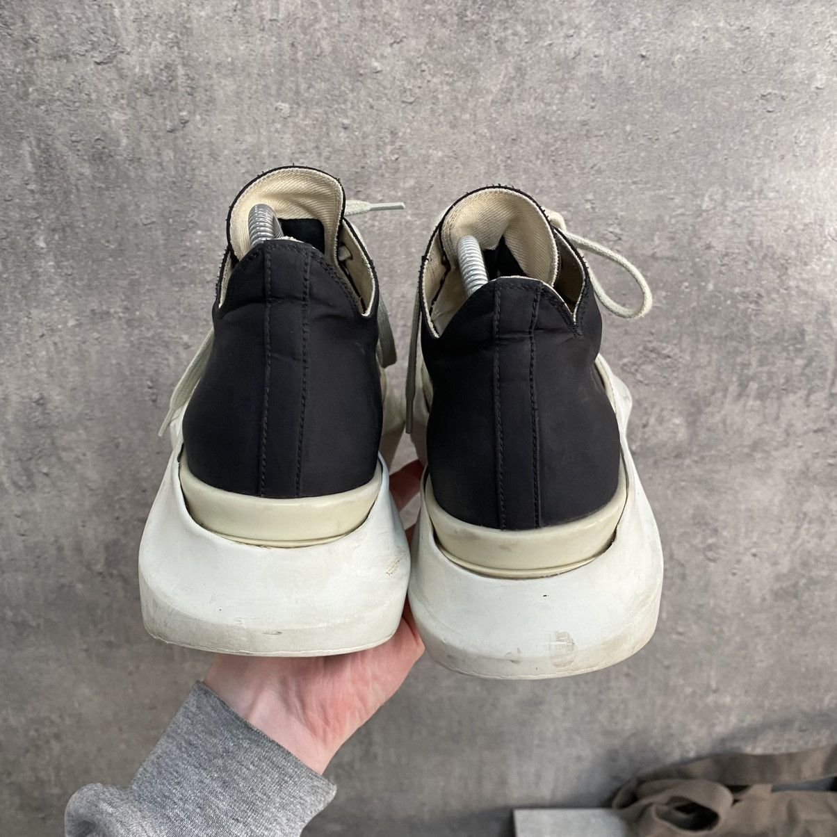 Rick Owens Drkshdw Rick Owens Drkshdw Abstract Low Top Black Milk Sneakers Size US 7 / EU 40 - 7 Thumbnail