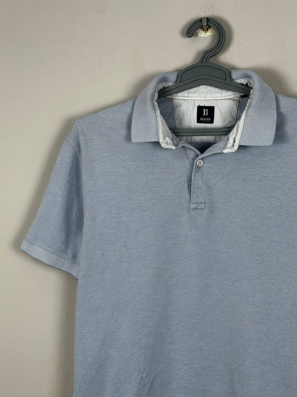 Boggi Boggi Milano Luxury Baby Blue Cotton Polo T Shirt Size US XL / EU 56 / 4 - 3 Thumbnail