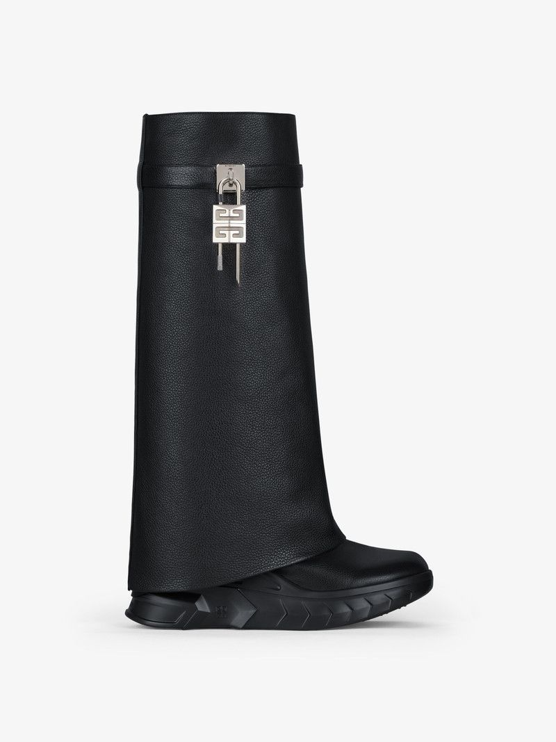 Givenchy o1n1vont0226 Shark Lock Biker Boots in Black Size US 5 / IT 35 - 1 Thumbnail