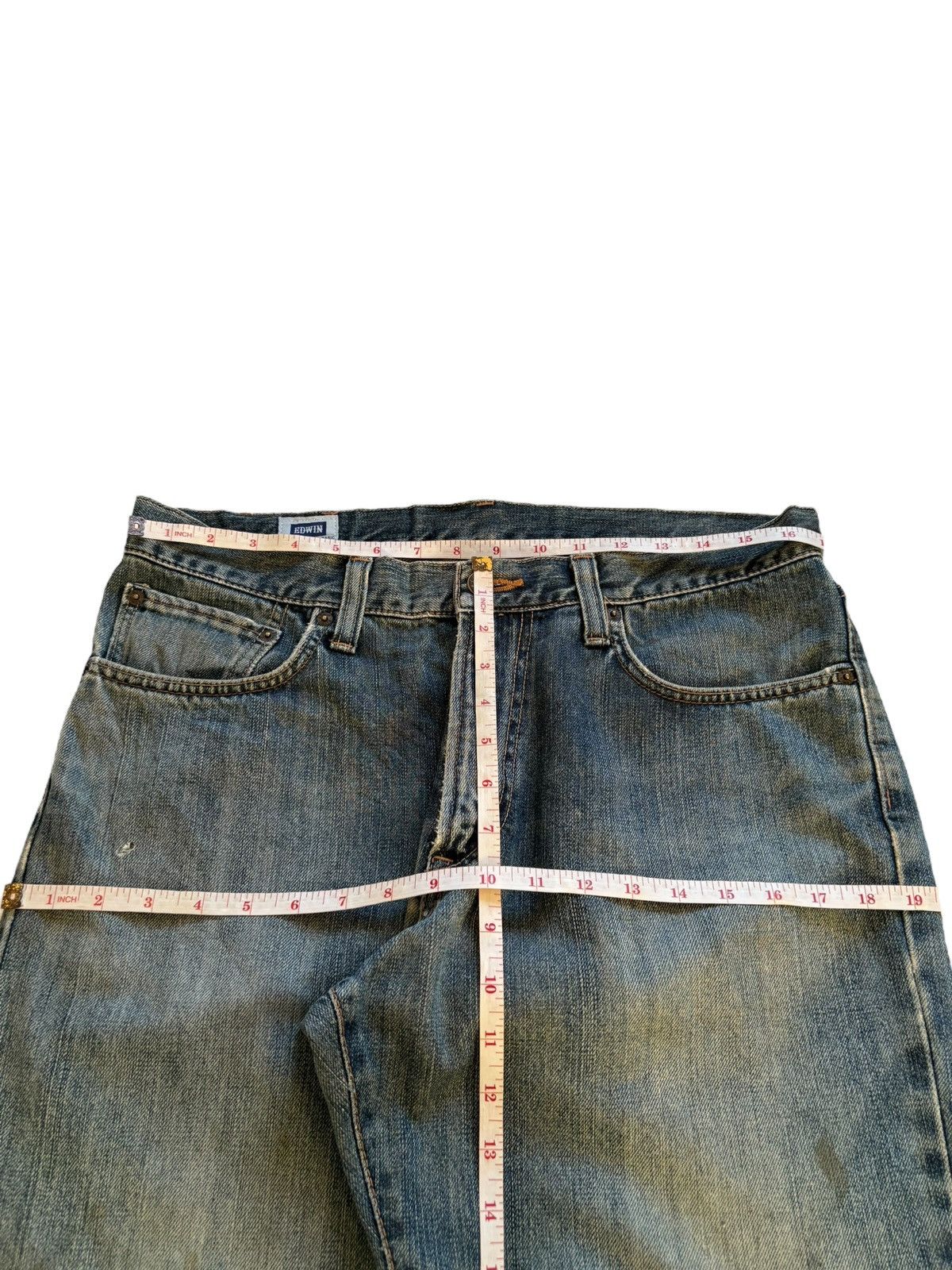 Edwin Vintage Edwin 404 Rusty Mud Wash Ripped Baggy Jeans Size US 34 / EU 50 - 12 Thumbnail