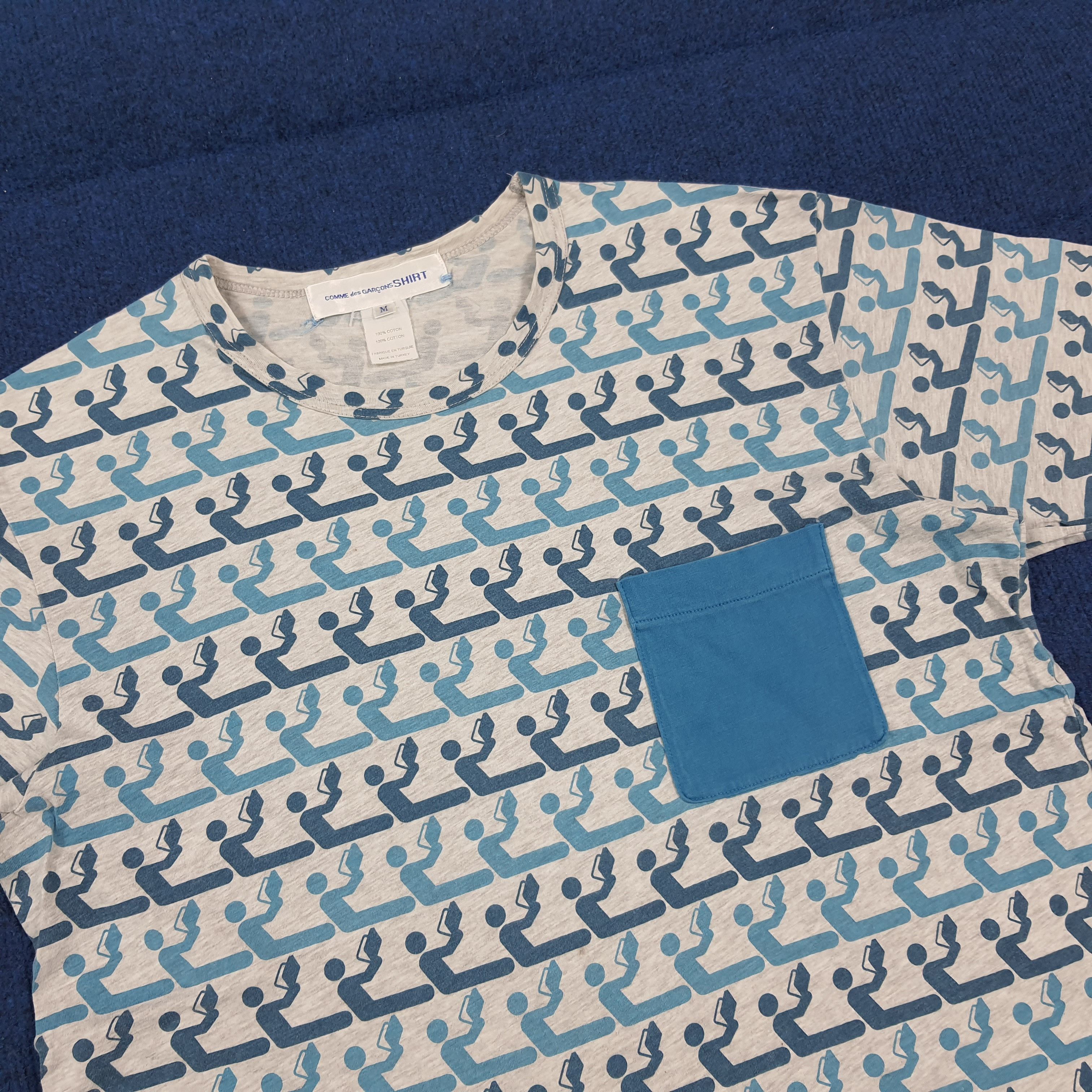 Comme des Garcons Vintage Comme Des Garcons Monogram Pocket Tee C299N17 Size US M / EU 48-50 / 2 - 2 Thumbnail