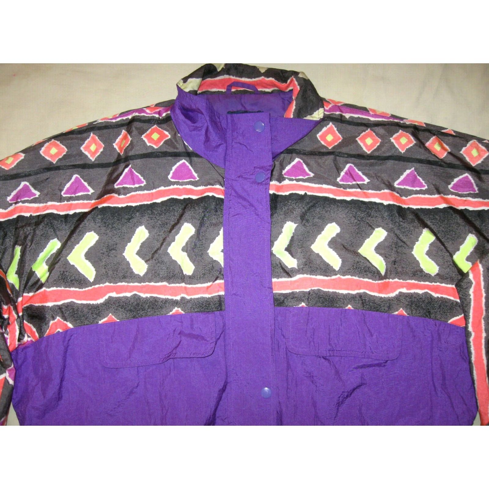 Pinko VINTAGE Duckster Windbreaker Jacket Women's XL Ladies Retro 90s Purple Pink Size XL / US 12-14 / IT 48-50 - 2 Thumbnail