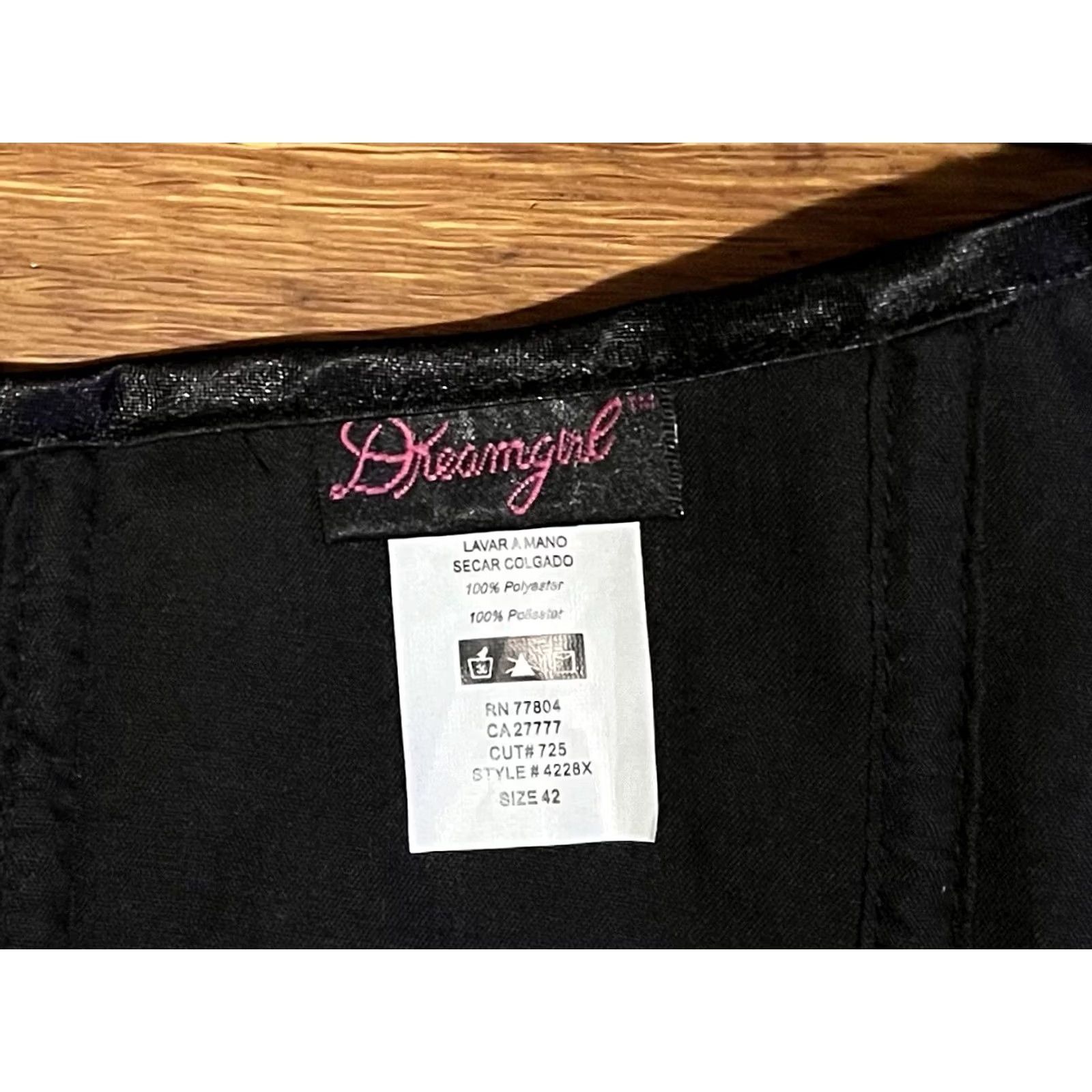 Vintage Dreamgirl Corset Women’s 42 Black Satin Thigh High Stockings Size M / US 6-8 / IT 42-44 - 5 Thumbnail