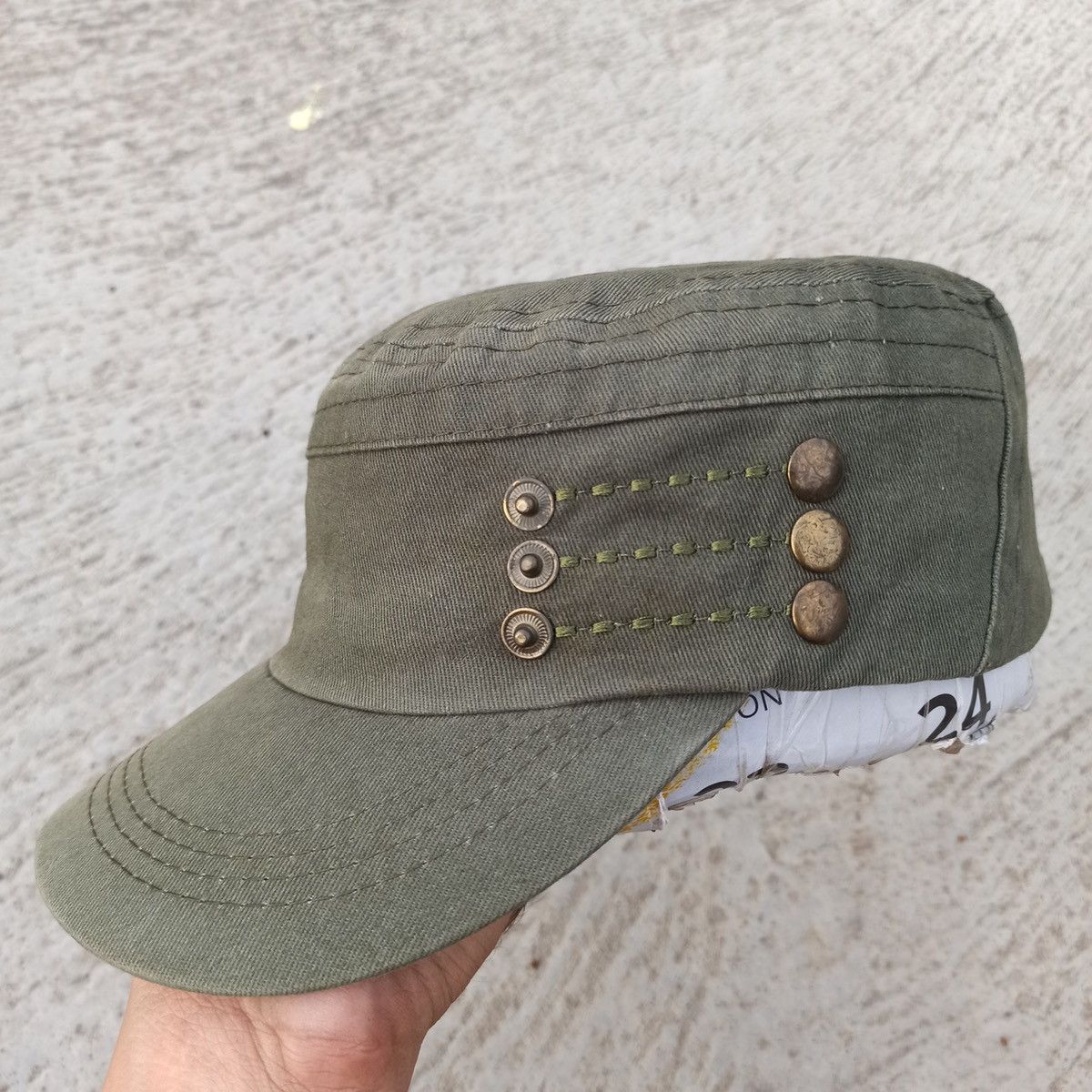 Unsound Rags Army green cadet hat. Unique design Size ONE SIZE - 4 Thumbnail