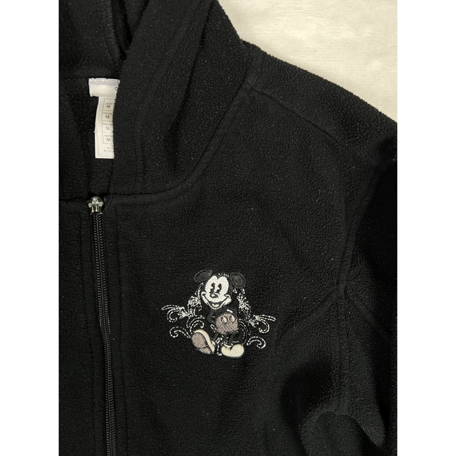 Disney VINTAGE Disney Hoodie Mickey Mouse Fleece Jacket Black M Women's Size M / US 6-8 / IT 42-44 - 3 Thumbnail