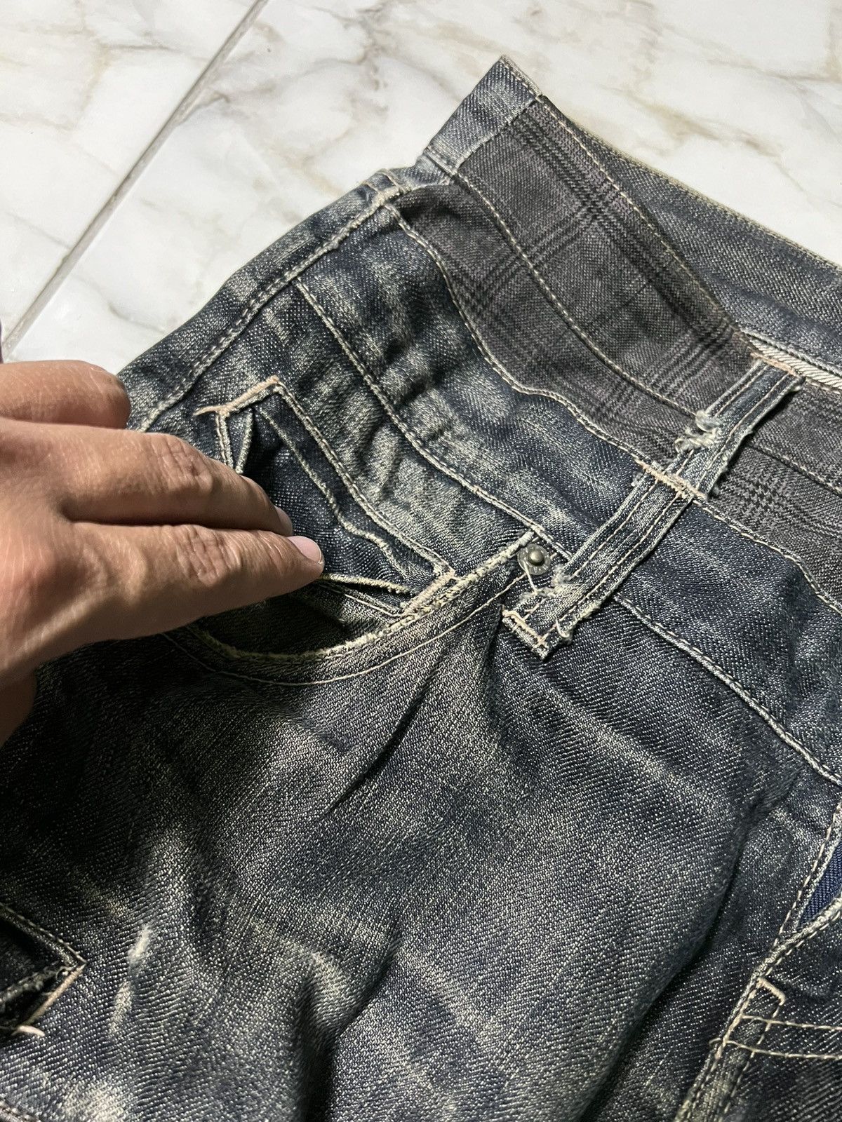 Japanese Brand × PPFM 💥DOUBLE WAIST💥PPFM MULTIPOCKET DISTRESS PUNK JEAN Size US 31 - 13 Thumbnail