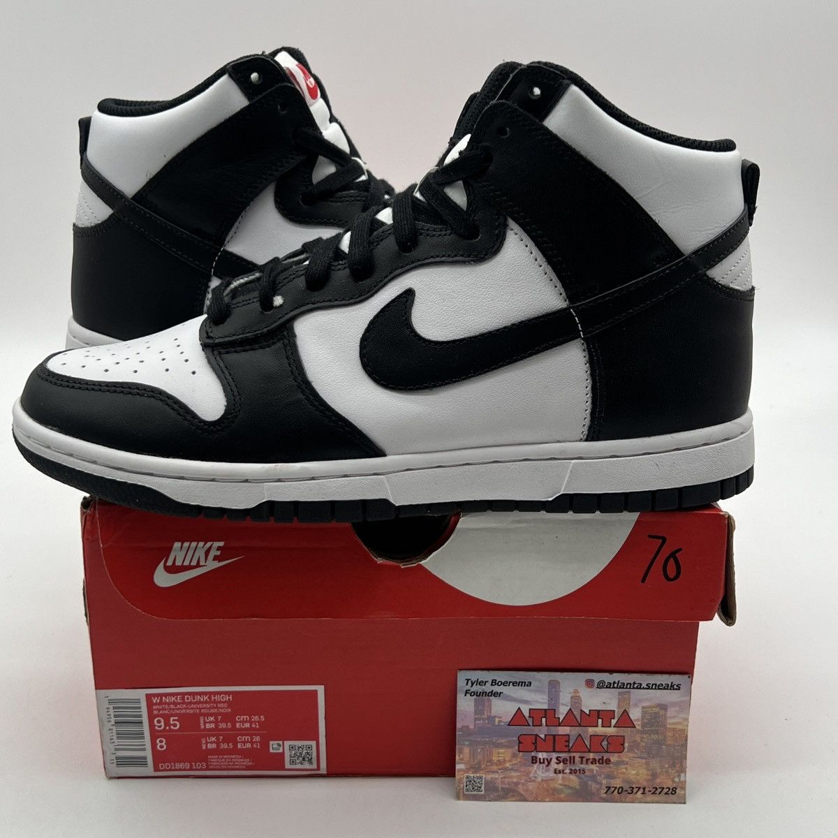 Nike Wmns Nike dunk high black white Size US 9.5 / EU 42-43 - 1 Thumbnail