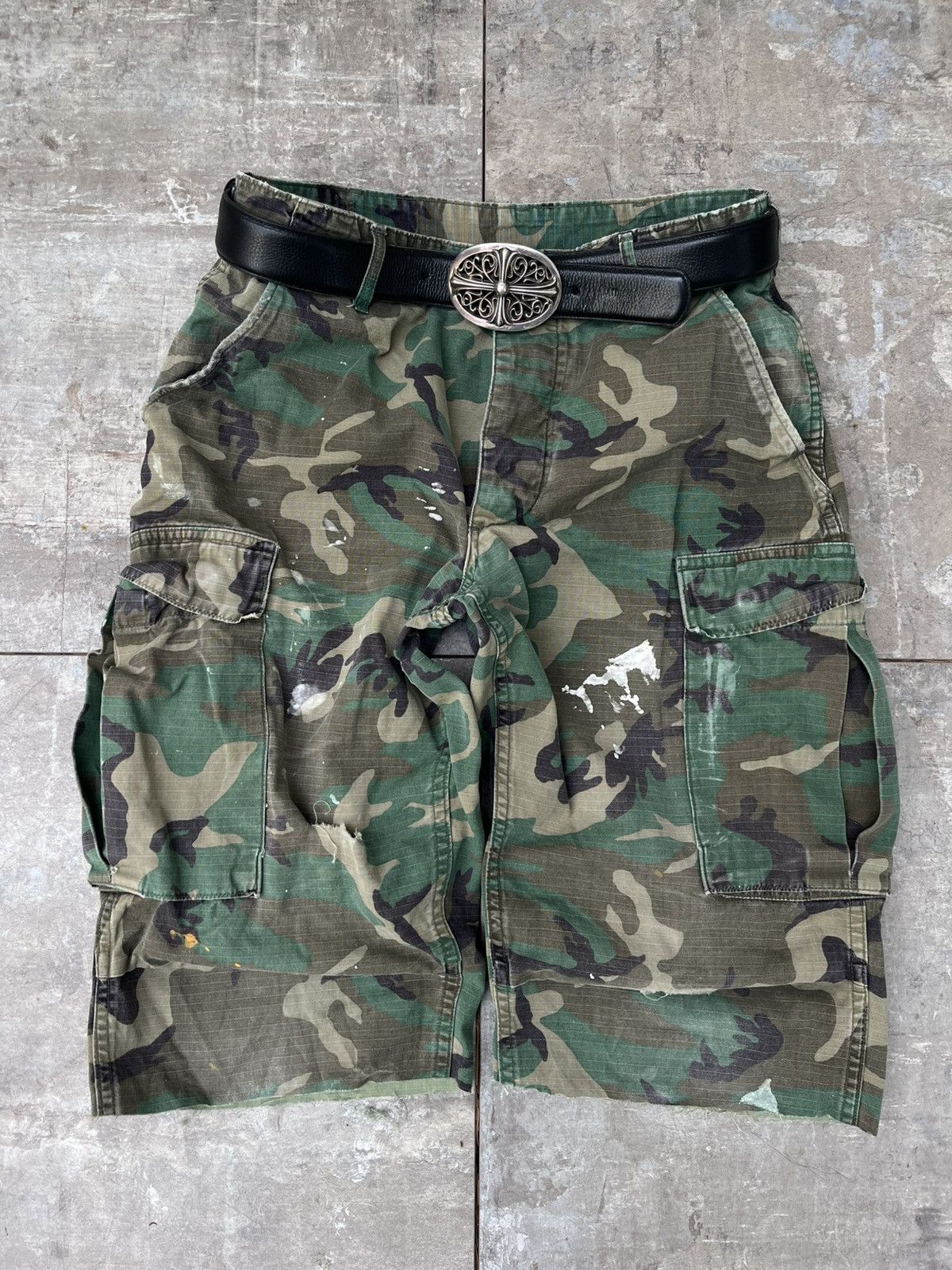 Vintage Faded Camo Cargo Shorts