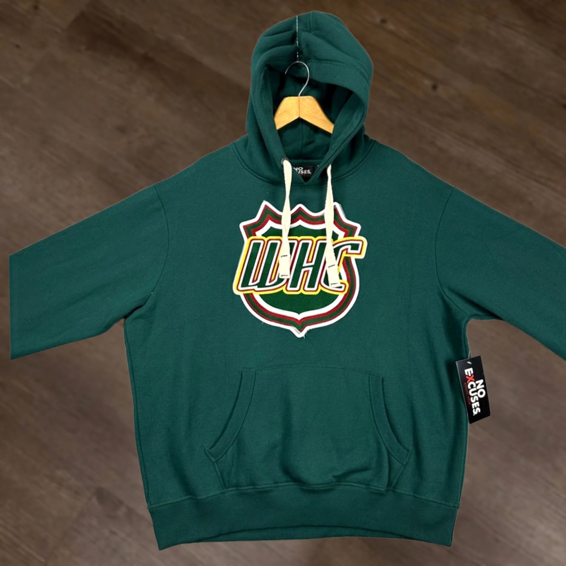 Vintage Wayne Hockey Club WHC Hoodie Sweatshirt Mens 2XL Green Drawstring No Excuses NEW Size US XXL / EU 58 / 5 - 1 Thumbnail
