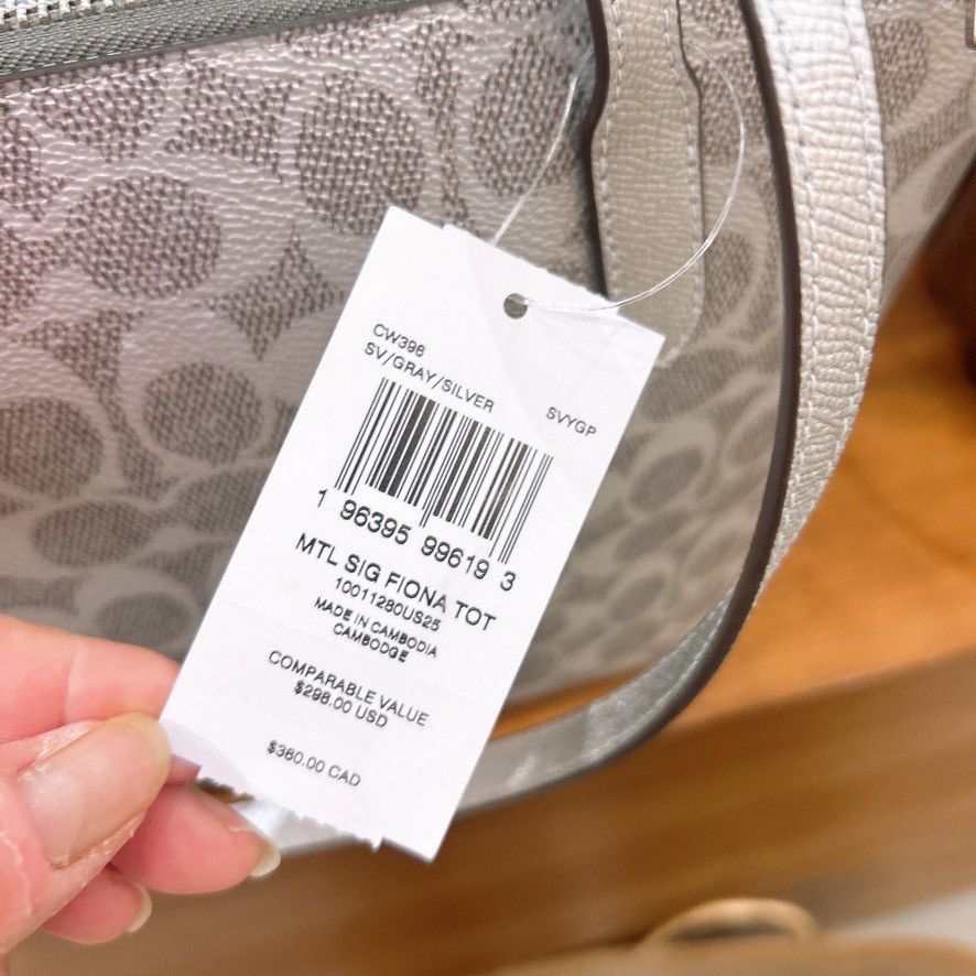 Coach Fiona Zip Tote Bag In Signature Canvas CW396 Size ONE SIZE - 4 Thumbnail