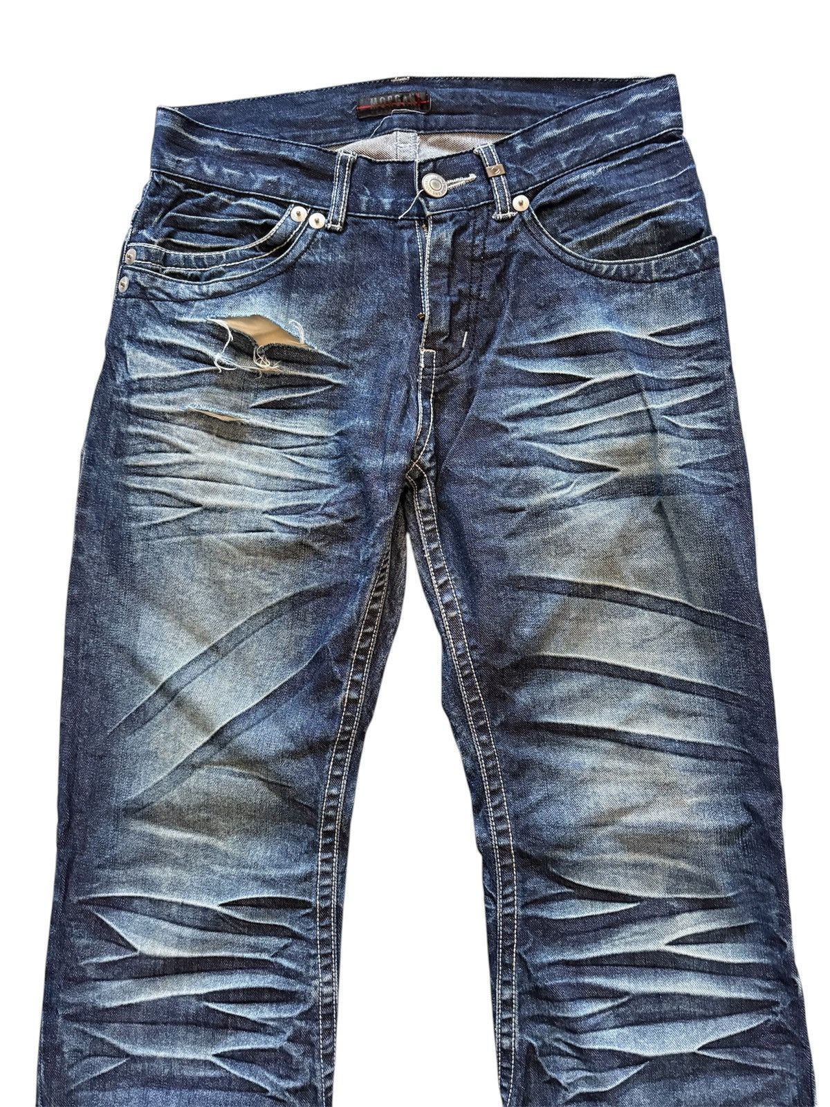 Morgan Homme MORGAN HOMME FLARE BLEACH DISTRESSED JEANS Size US 30 / EU 46 - 3 Thumbnail