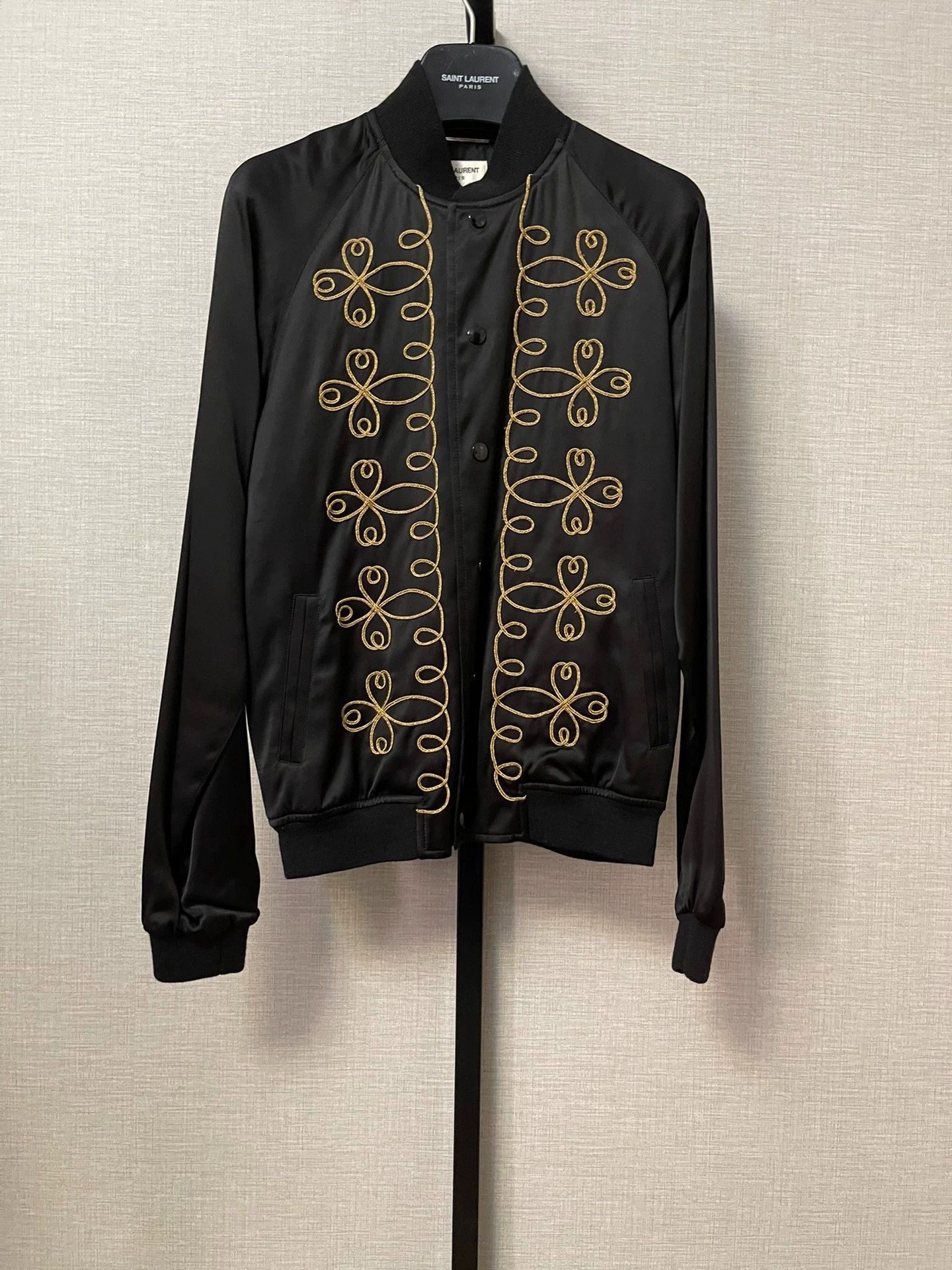 Saint Laurent Paris Saint Laurent 15SS Embroidered Black Teddy Jacket Size US S / EU 44-46 / 1 - 1 Thumbnail