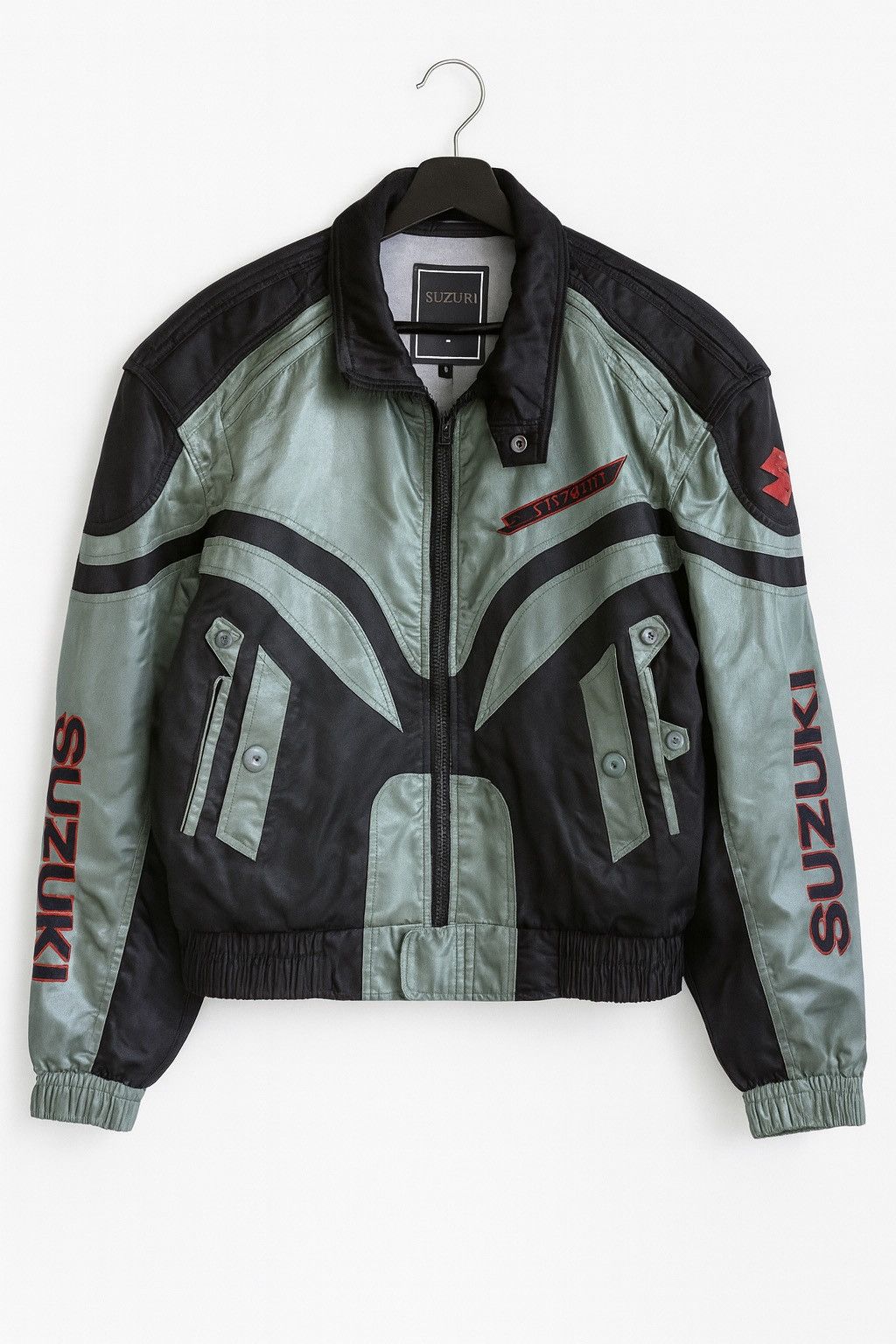 Japanese Brand Vintage Suzuki Team Motorcycle Riding Black Metallic Green Size US L / EU 52-54 / 3 - 2 Thumbnail