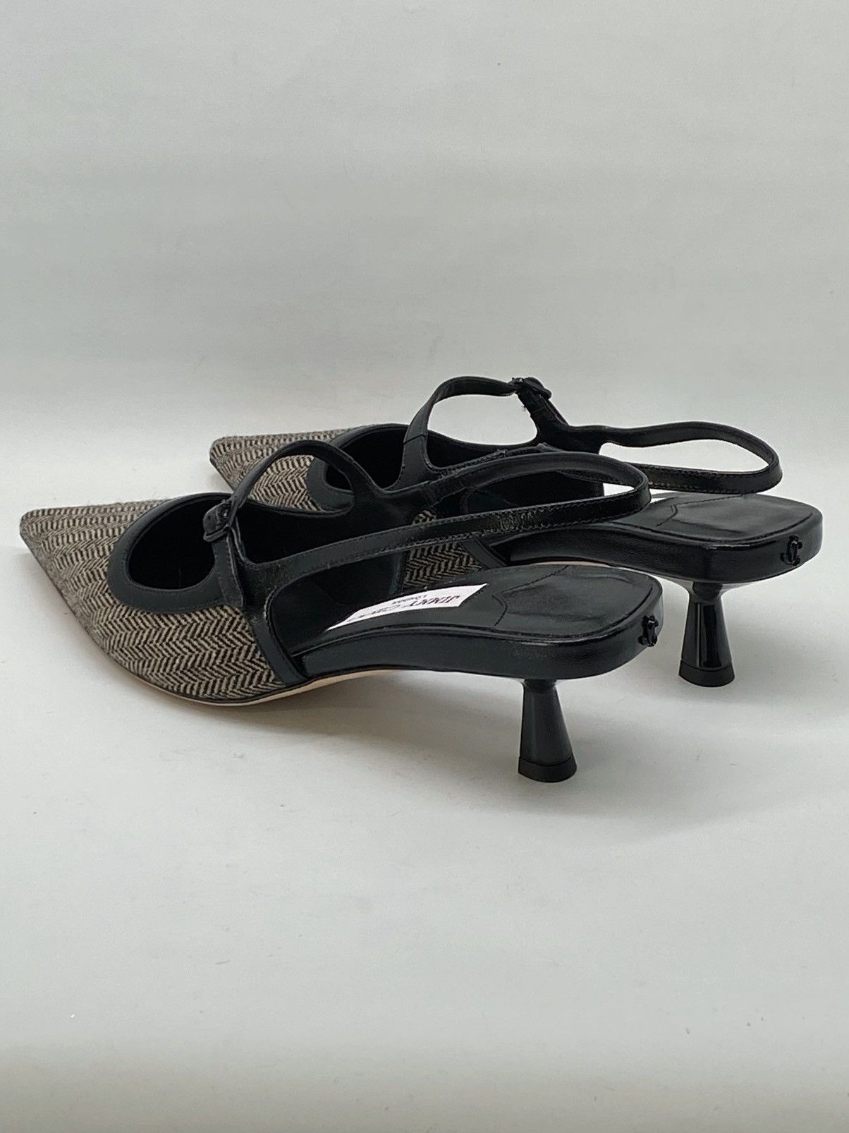 Jimmy Choo Jimmy Choo Didi 45MM Herringbone Slingback Pumps size 39 Size US 9 / IT 39 - 8 Thumbnail