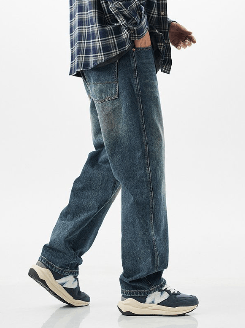 Japanese Brand Japanese washed distressed loose straight jeans y2k Size US 32 / EU 48 - 2 Thumbnail