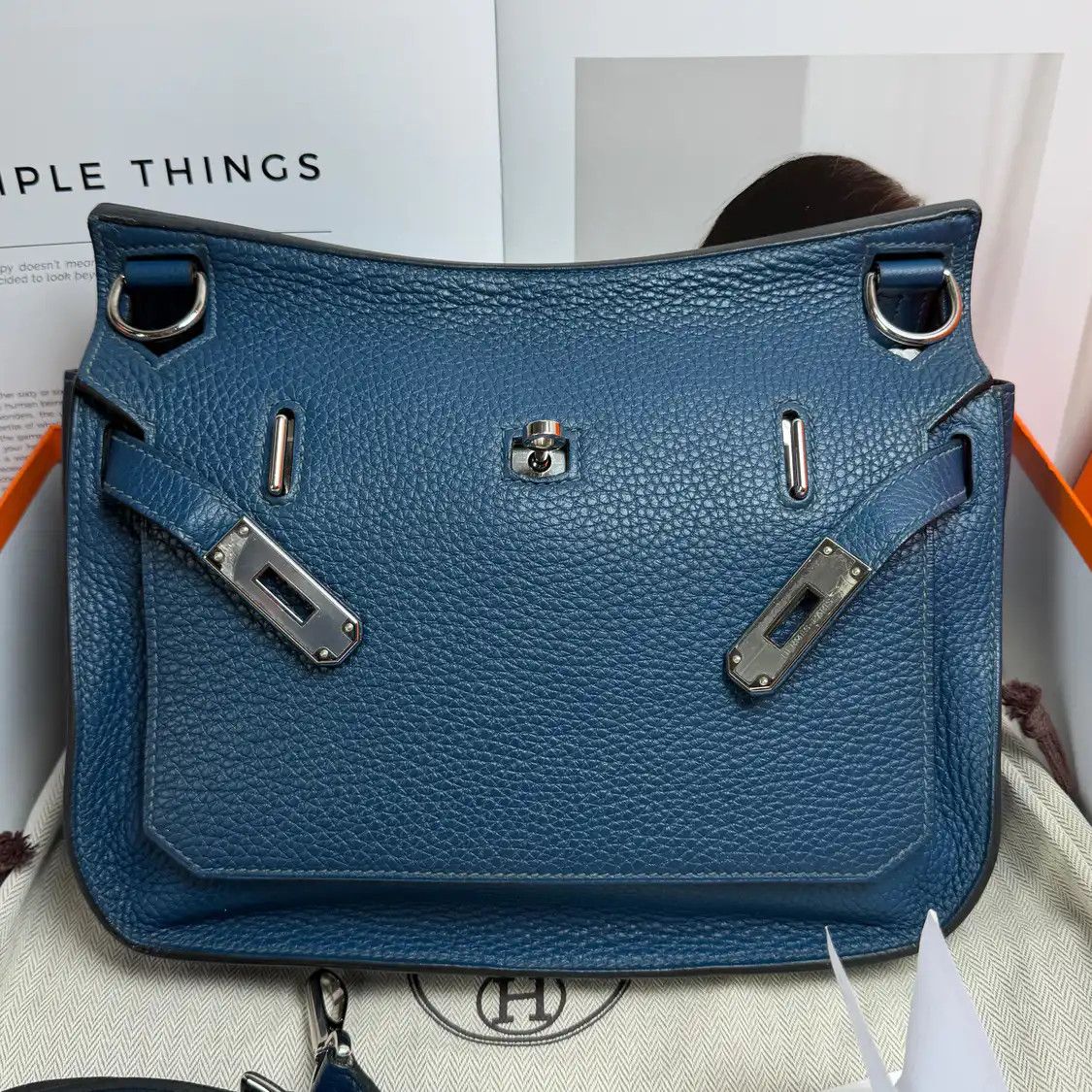 Hermes Hermes Jypsiere 28 denim blue Clemence cowhide leather Jypsiere bag shoulder bag Size ONE SIZE - 1 Thumbnail