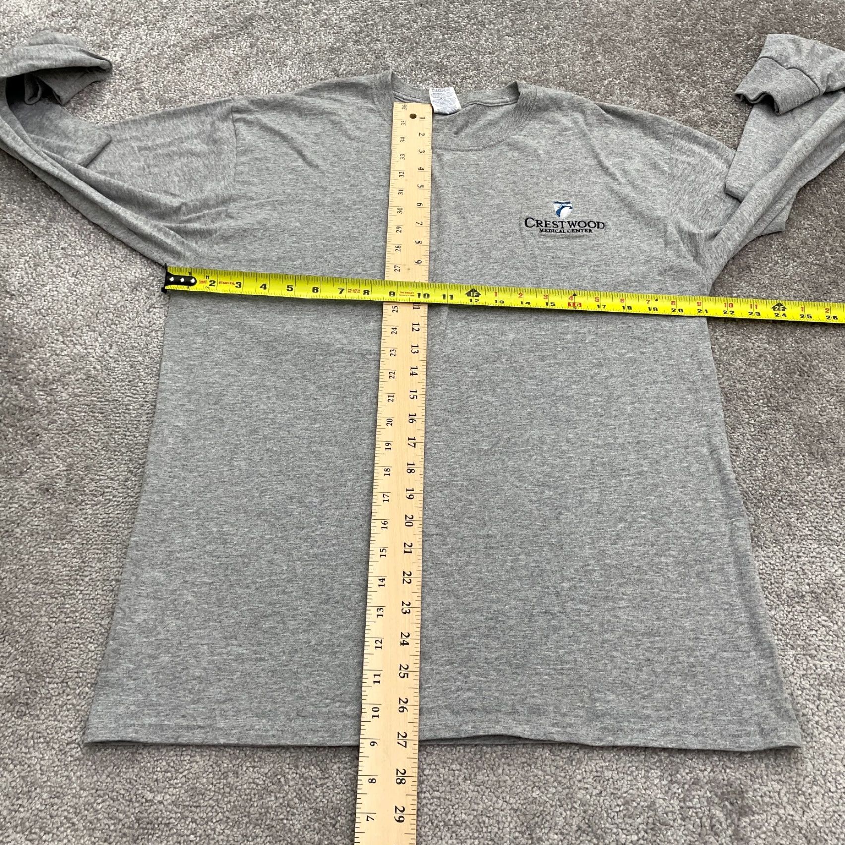 Jerzees JERZEES Dri-Power Crew Neck T-Shirt Unisex Large Gray Long Sleeve Active Outdoor Shirt Mens Womens Size US L / EU 52-54 / 3 - 6 Thumbnail