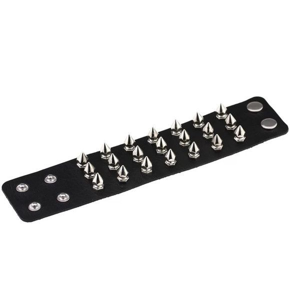 The Unbranded Brand Punk Gothic Rock Leather Cuff Bracelet Size ONE SIZE - 3 Thumbnail
