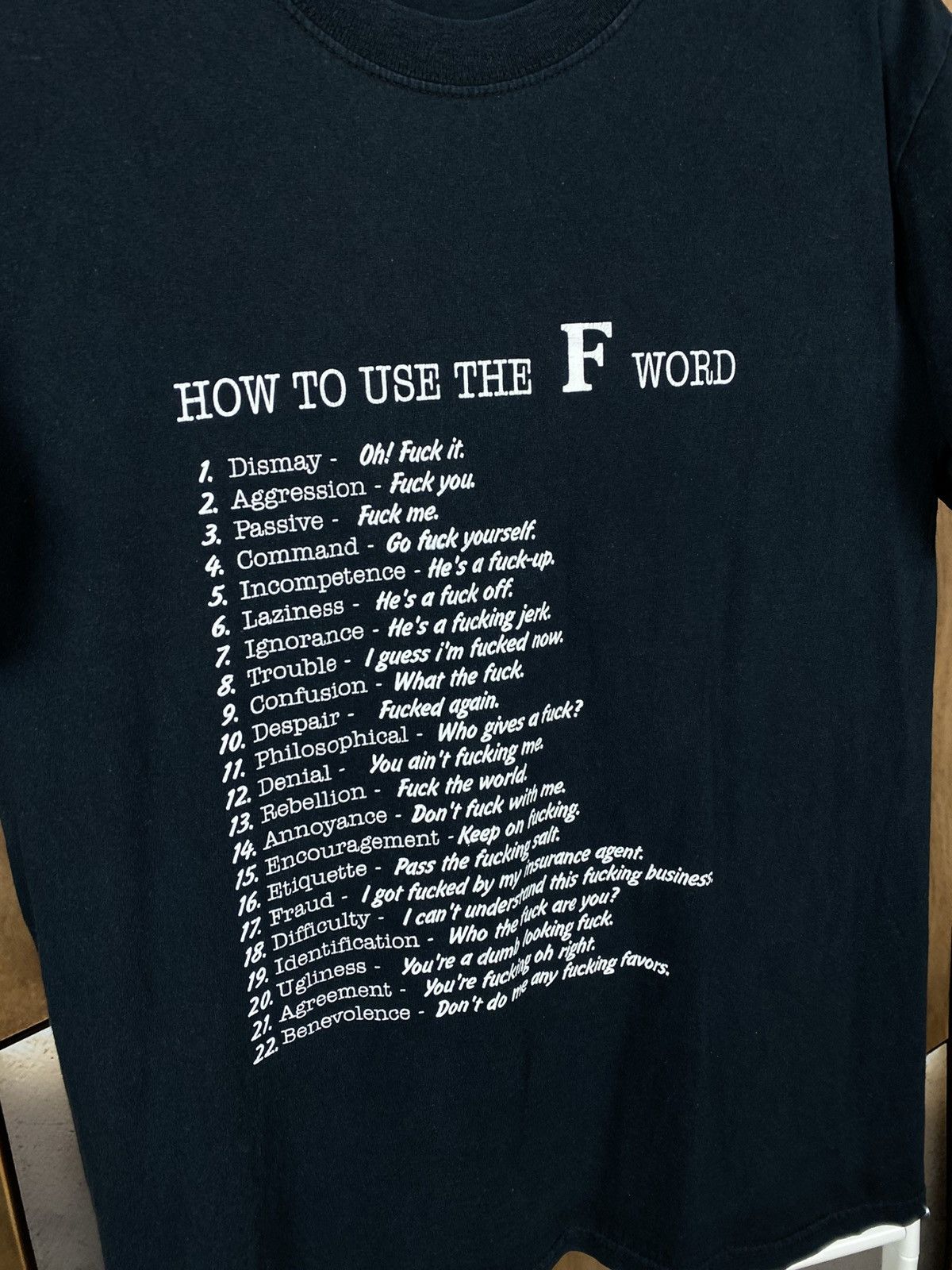 Vintage 🈯️Vintage Humor T-Shirt How To Use The F Word VTG Tee🈯️ Size US M / EU 48-50 / 2 - 2 Thumbnail