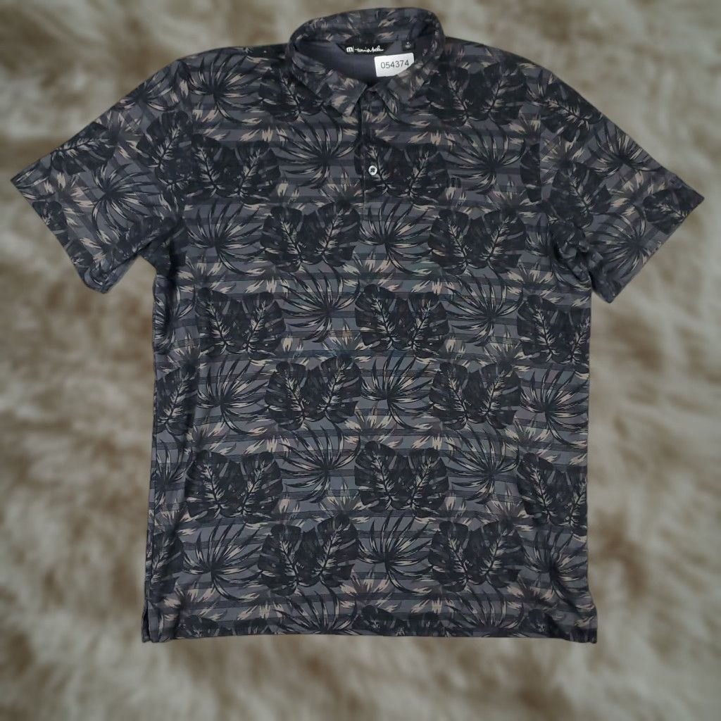 TravisMathew Travis Mathew Polo Shirt Mens XL Gray Striped Short Sleeve Golf Activewear Size US XL / EU 56 / 4 - 1 Thumbnail