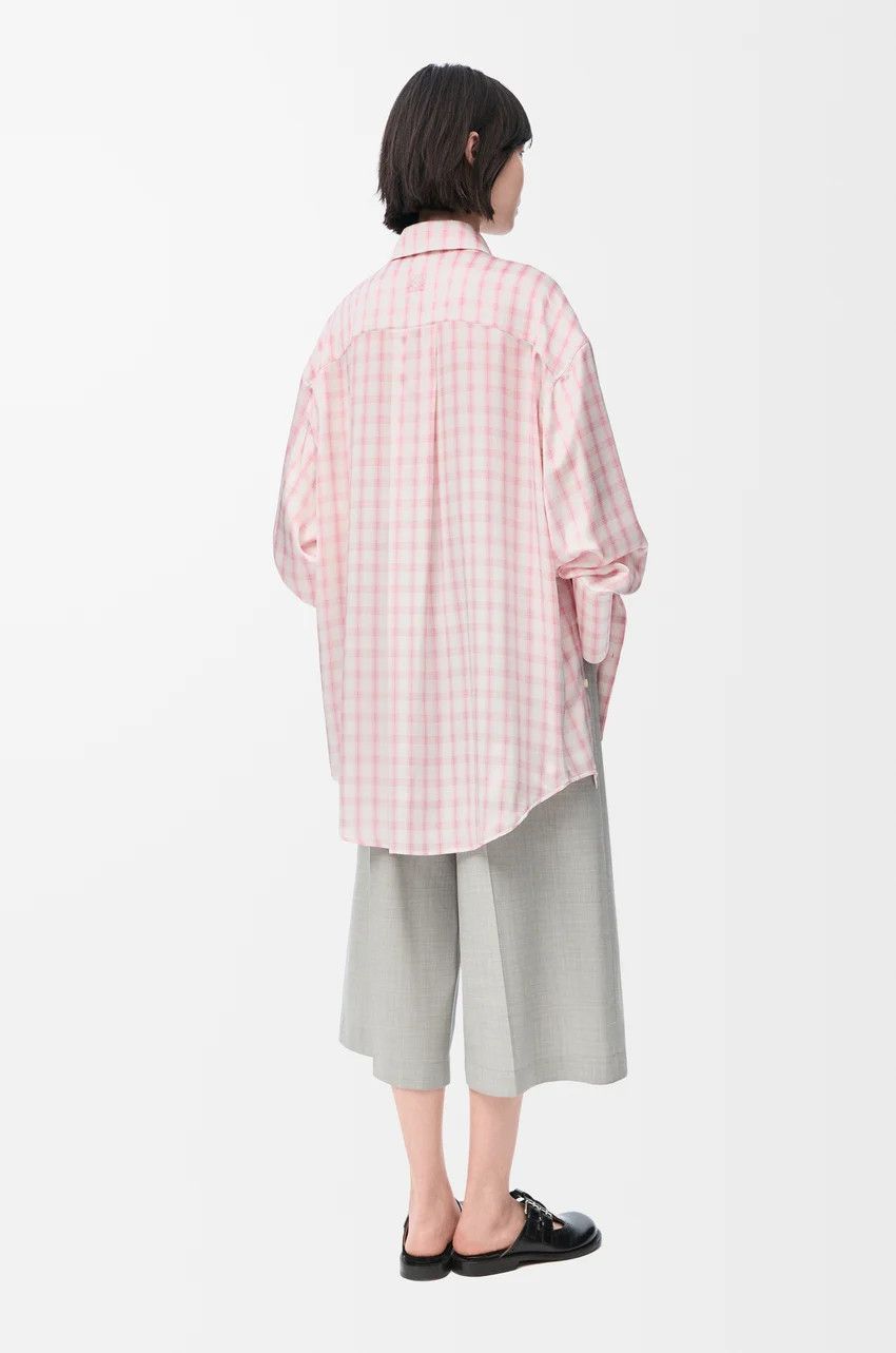 Loewe o1loc1c0525 Shirt in Silk in White/Pink Size M / US 6-8 / IT 42-44 - 4 Thumbnail