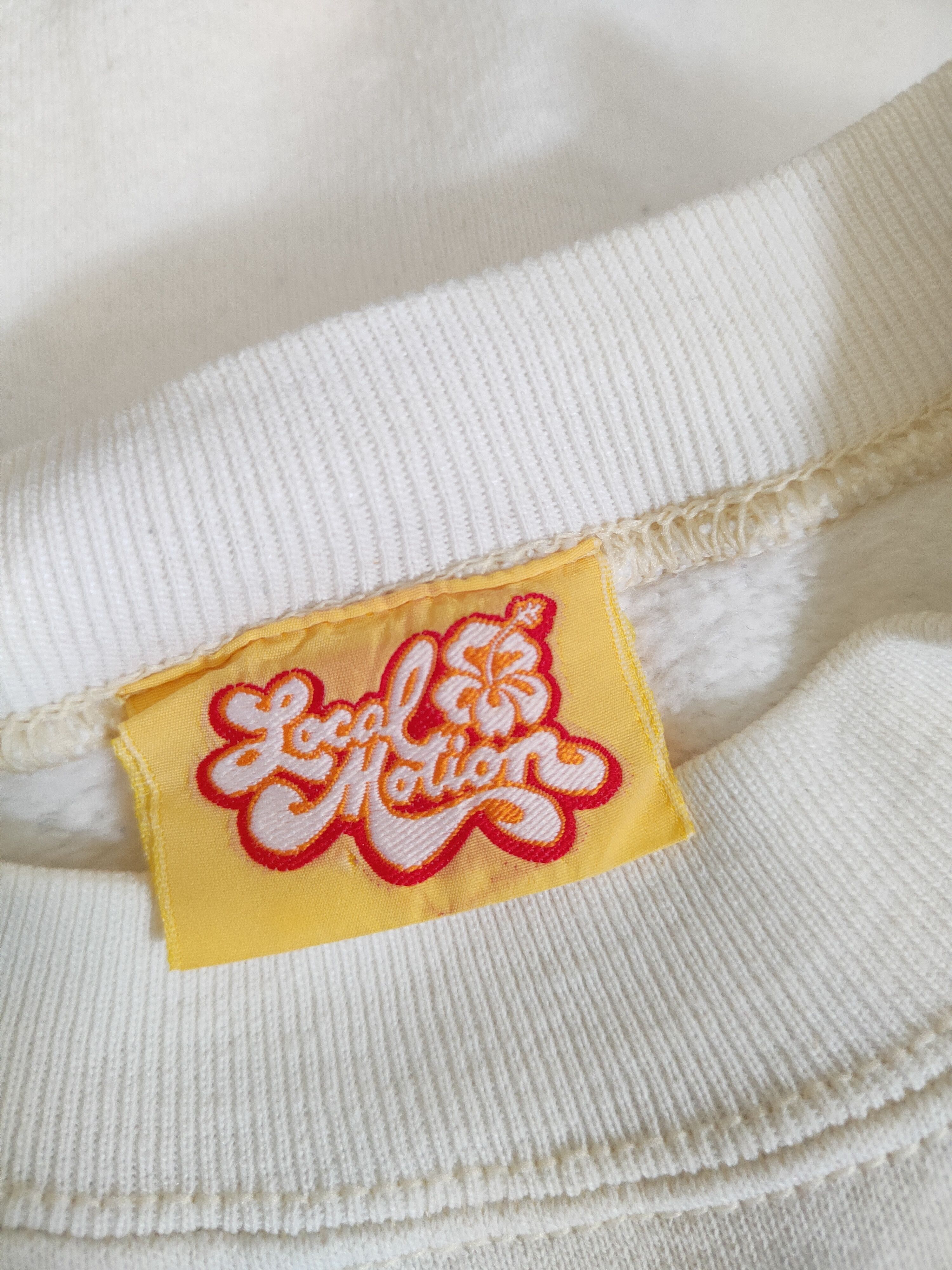 Japanese Brand Local Motion surf vintage White Sweatshirts #S2595 Size S / US 4 / IT 40 - 11 Thumbnail