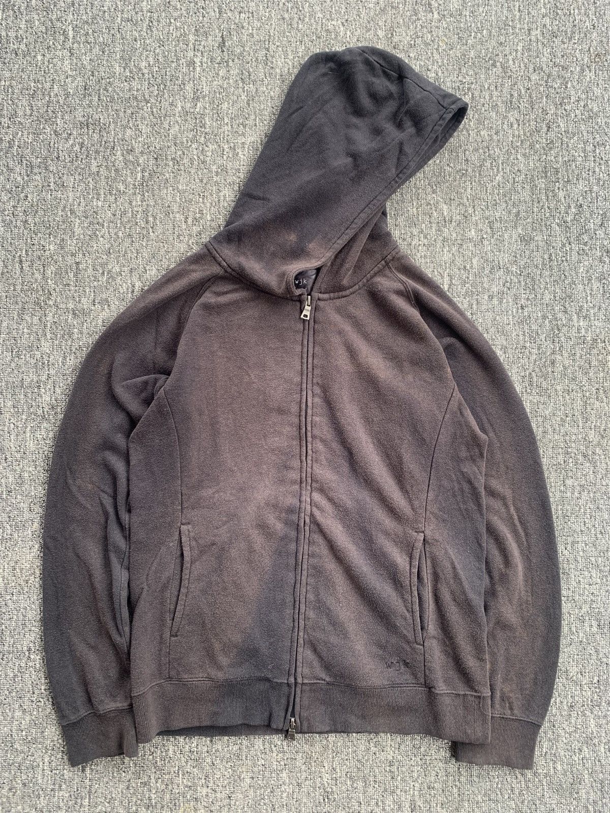 wjk WJK Japanese Sunfaded Distressed Black Jacket Hoodie Size M / US 6-8 / IT 42-44 - 2 Thumbnail
