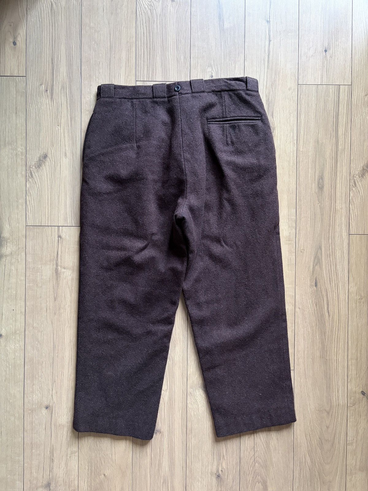 Vintage 40-50's Heavy Brown Wool Cotton Lined European Work Pants Size US 36 / EU 52 - 14 Thumbnail
