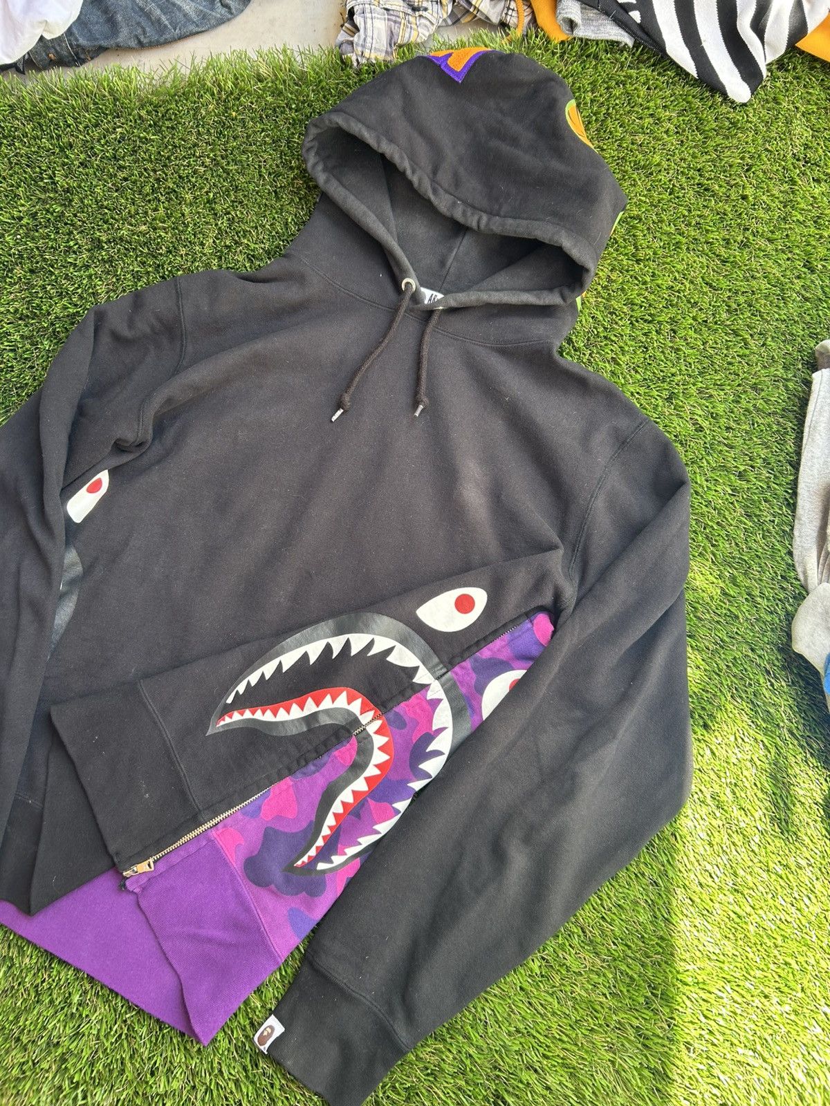 Bape Bape gradation camo shark mask wide zip hoodie | Grailed